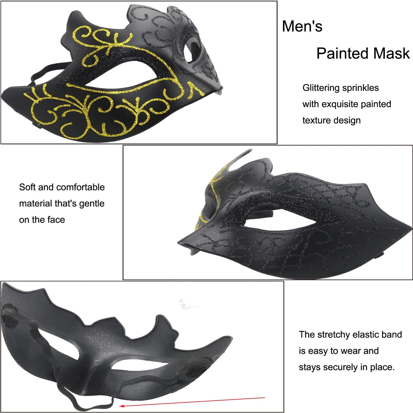 Arlai Couples Masquerade Mask Set, Man & Women Mask Venetian Besties-Prom for Mardi Gras,Christmas decorations, Halloween and Parties Costume Mask