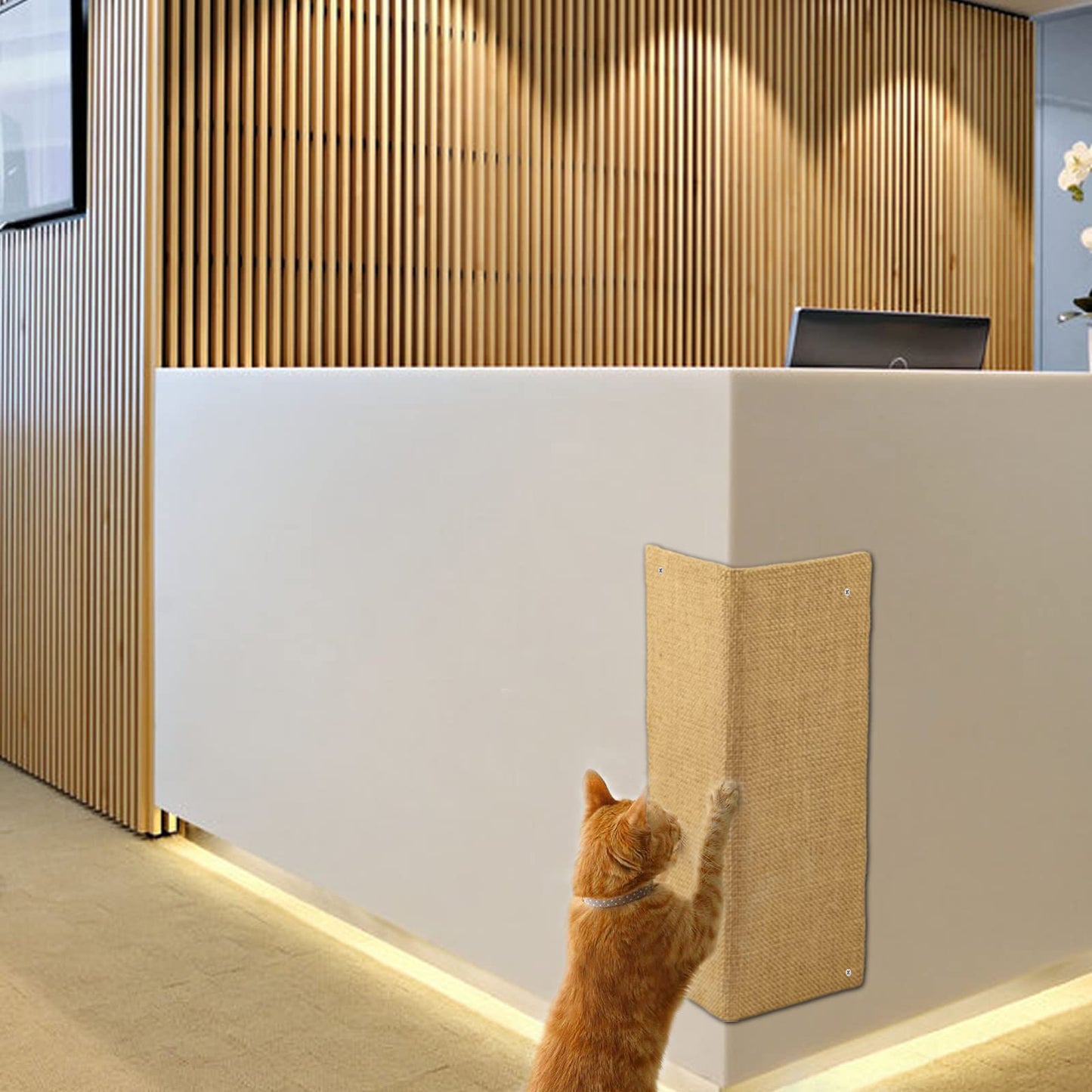 Hutpet 2Pcs Packing Foldable Cat Scratcher Board,Sofa Wall Corner Cat Scratching Pads, Horizontal Cats Scratcher Guards for Furniture Wall Cat Scratchers for Indoor Cats