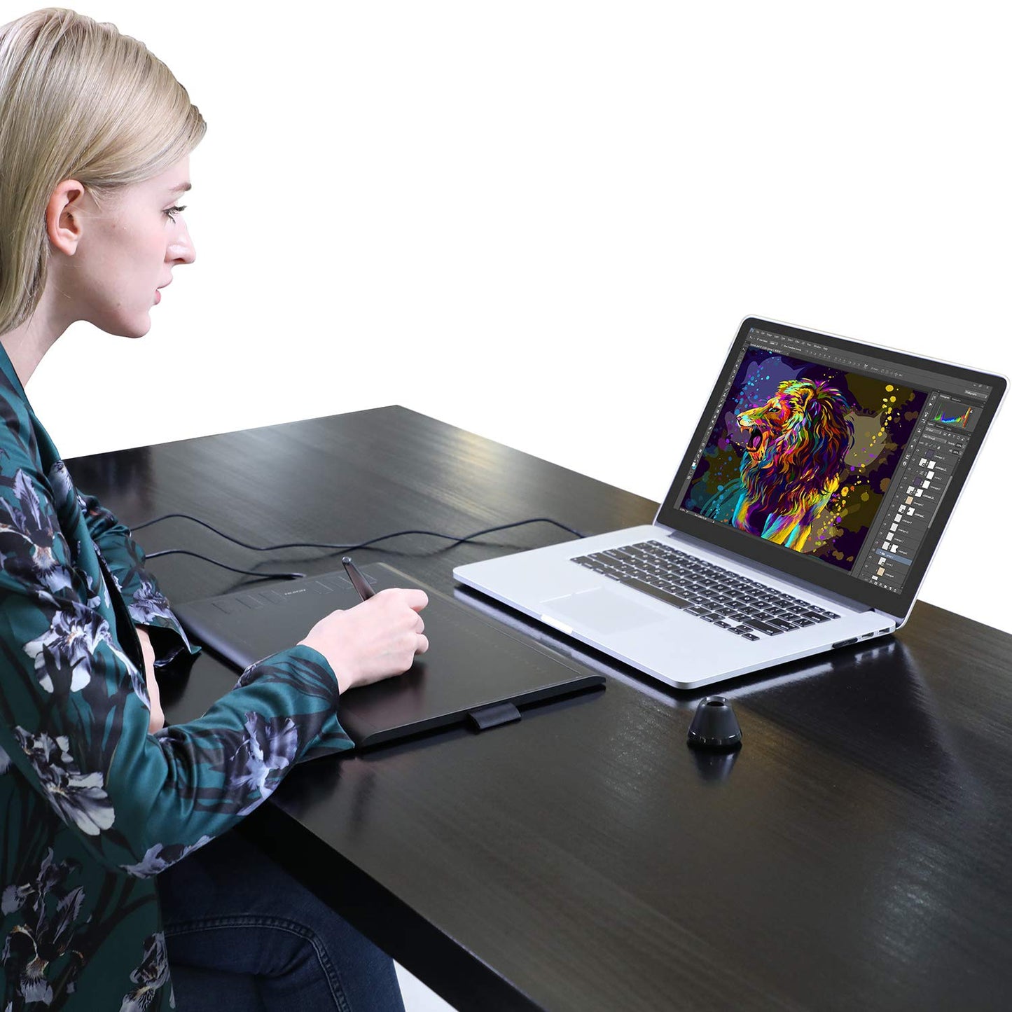 HUION Inspiroy H1060P Graphics Drawing Tablet with 8192 Pressure Sensitivity Battery-Free Stylus and 12 Customized Hot Keys, 10 x 6.25 inches Digital Art Tablet for Mac, Windows PC and Android