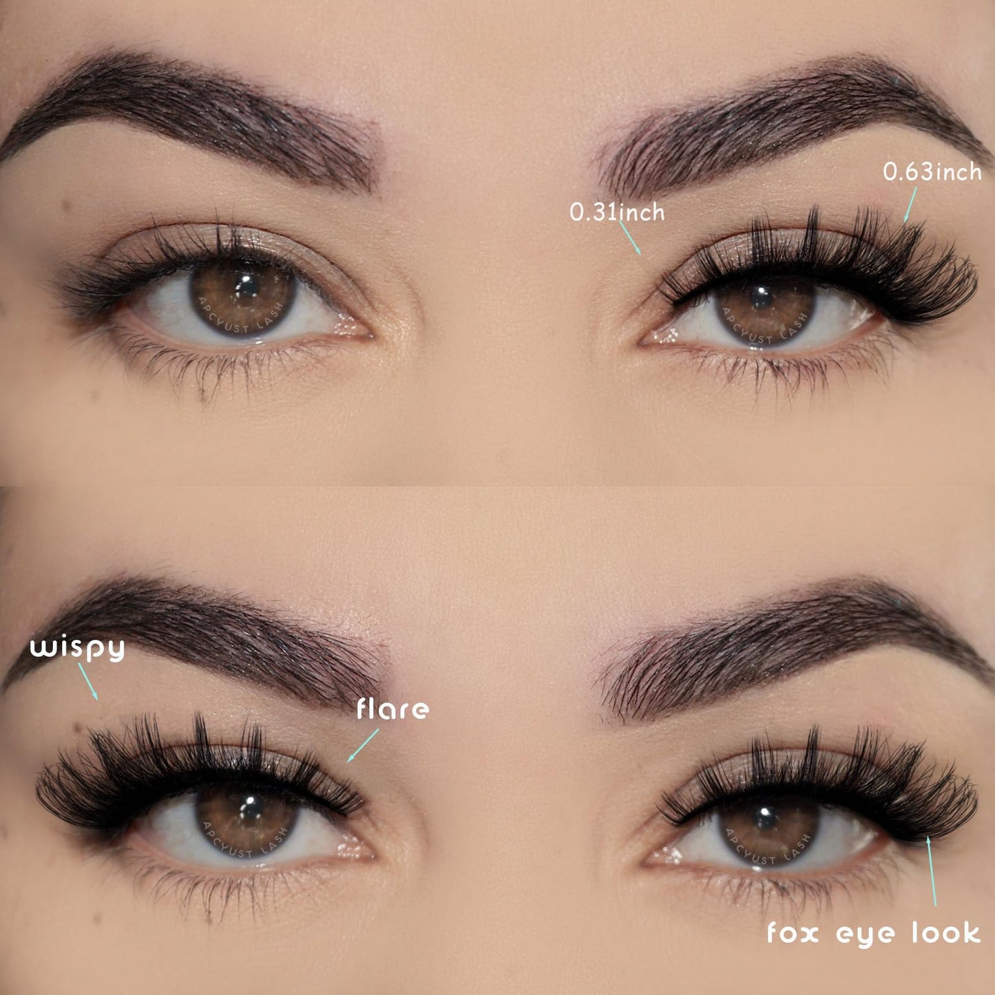 APCYUST Cat Eye Lashes Natural Fox Eyelash Wispy Russian Strip Eyelashes 10 Pairs D Curl Fake Fairy Lash Strips Fluffy Spiky Cateye Lashes Wispies False Eyelash Foxy Look (Fox Eyelashes | 8-16mm)