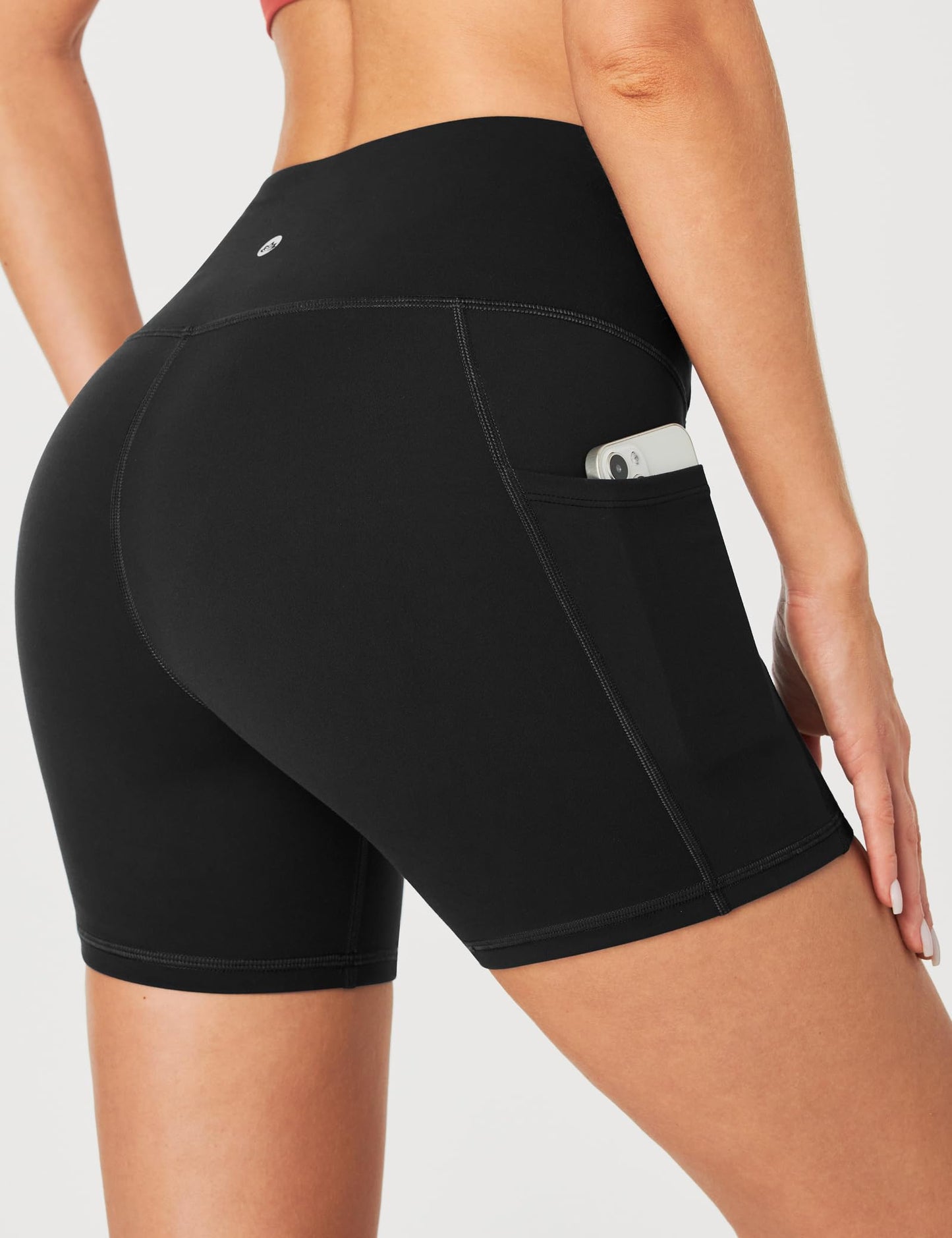 Heathyoga Biker Shorts Women Tummy Control 5" Workout Shorts Women with Pockets High Waisted Spandex Short for Gym Yoga