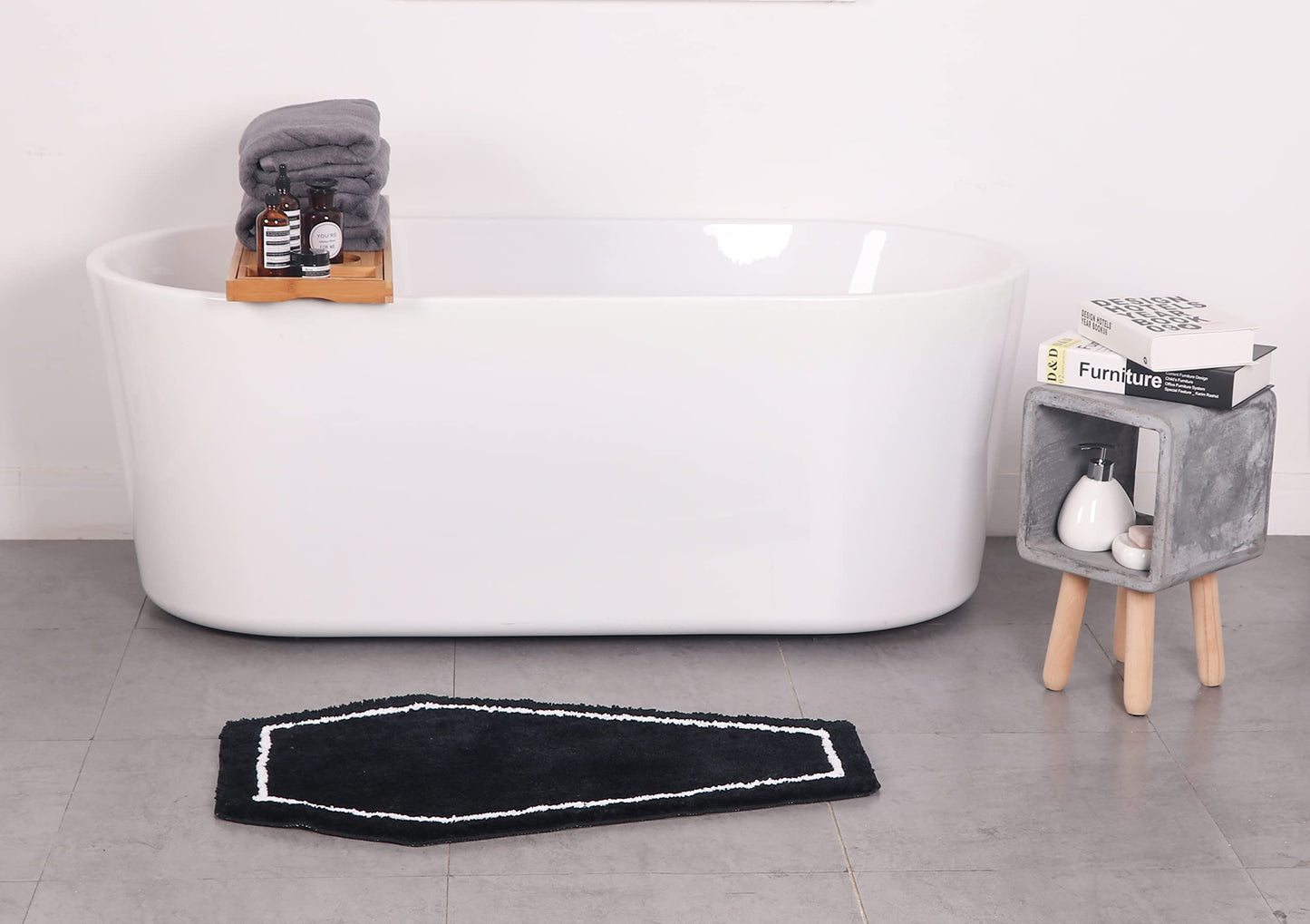 WITTIZA Coffin Bath Mat Halloween Rug - Black Gothic Home Decor for Bathroom Bedroom Kitchen Room Coffins Door Horror Gift Spooky Gifts Wednesday Addams