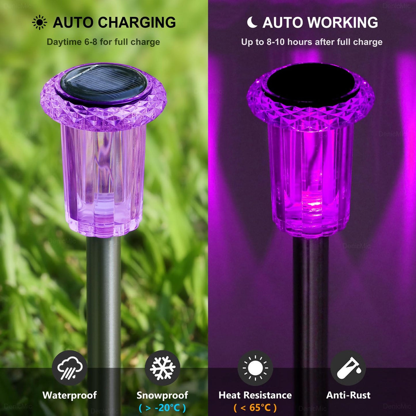 Gorrzai Halloween Solar Lights Outdoor 10 Pack Solar Pathway Lights Outdoor Halloween Decorations Waterproof Yard Lighting for Driveway Garden Walkway Path Landscape Lawn
