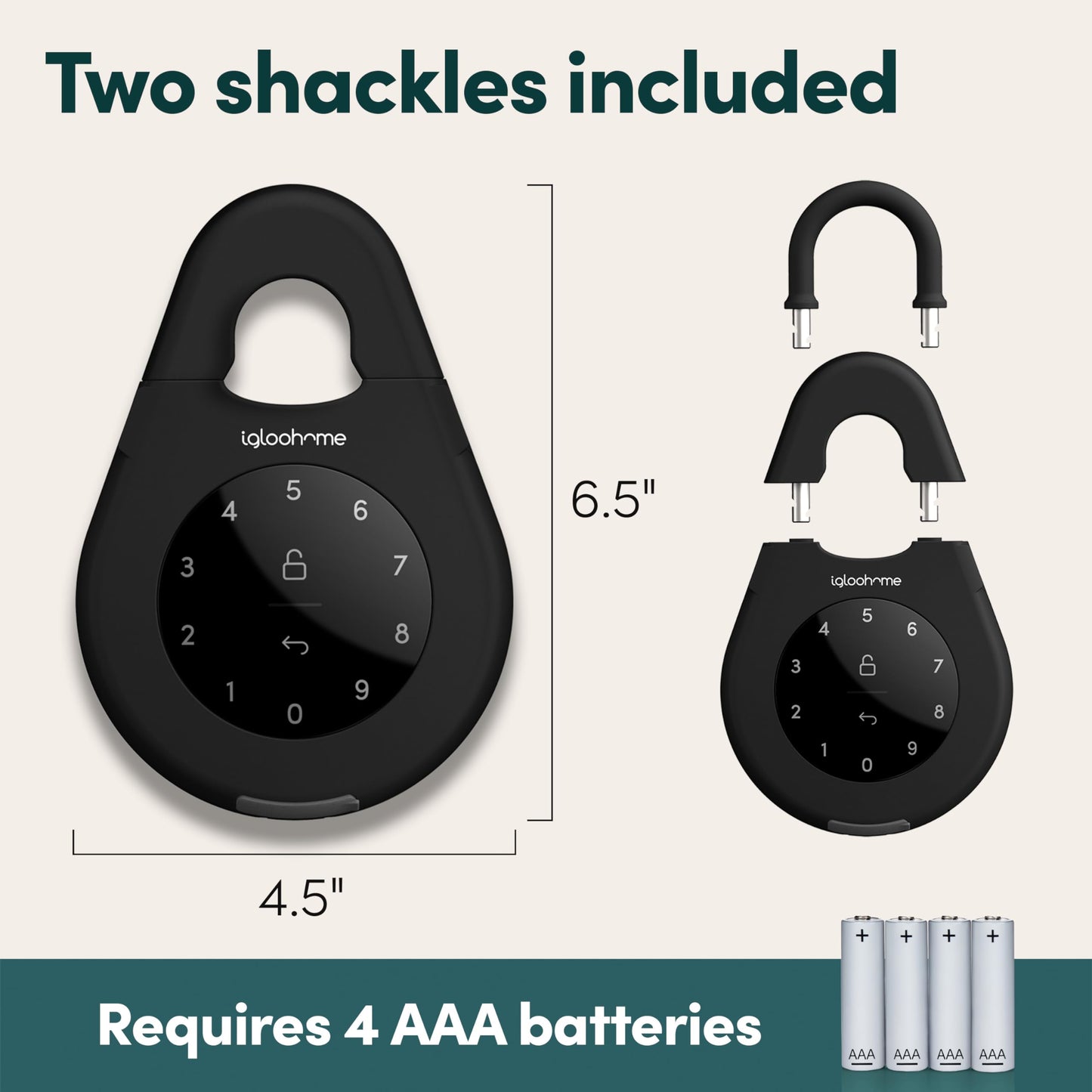 igloohome Keybox 3 Smart Lock Box, Large Key Safe w/Airbnb Sync (iOS/Android) – Remotely Generate Bluetooth-Keys & Pin Codes Without Internet