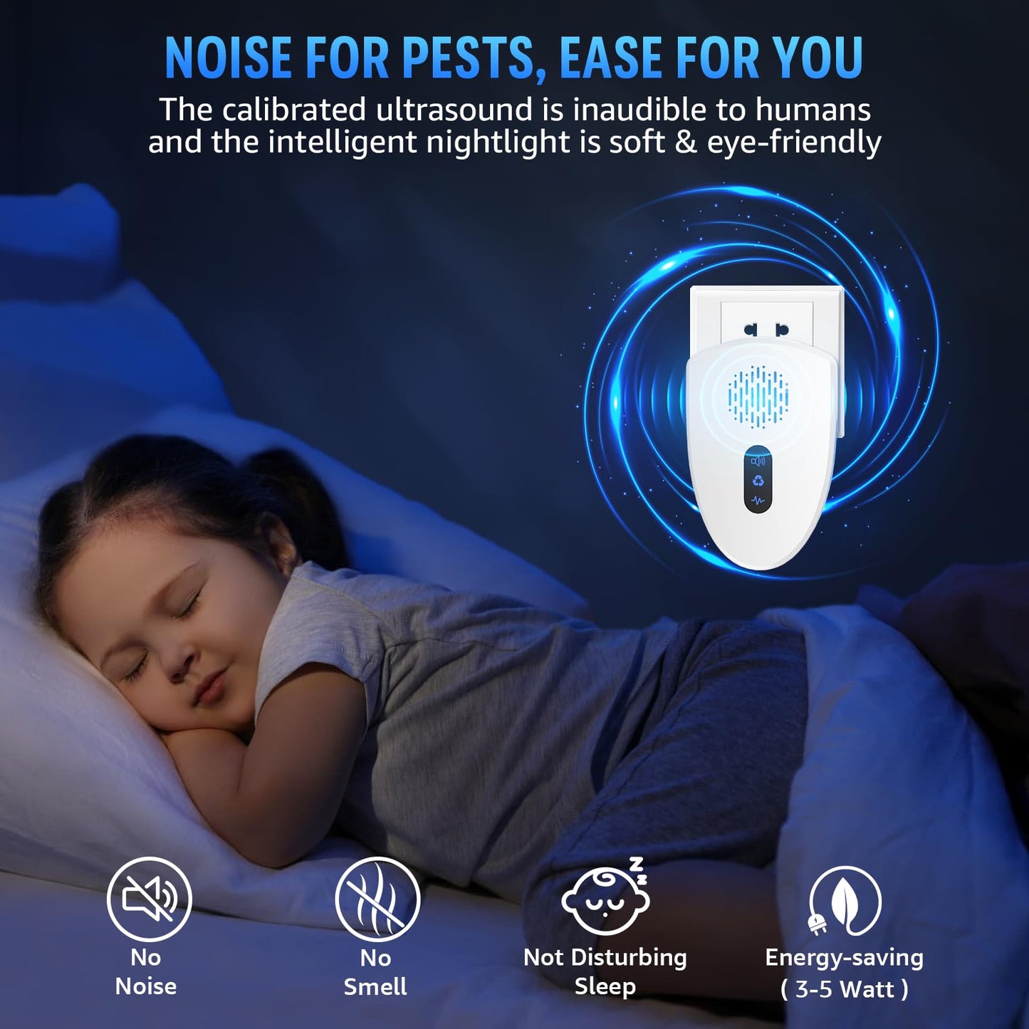 2025 Upgraded Ultrasonic Pest Control Repeller, Mouse Repellent Indoor for Spider Bug Roach Ant Fly Rat Mice Insect Deterrent, Mouse Rodent Repellent Ultrasonic Plug in, 3 Mode Switching, 6 Pack