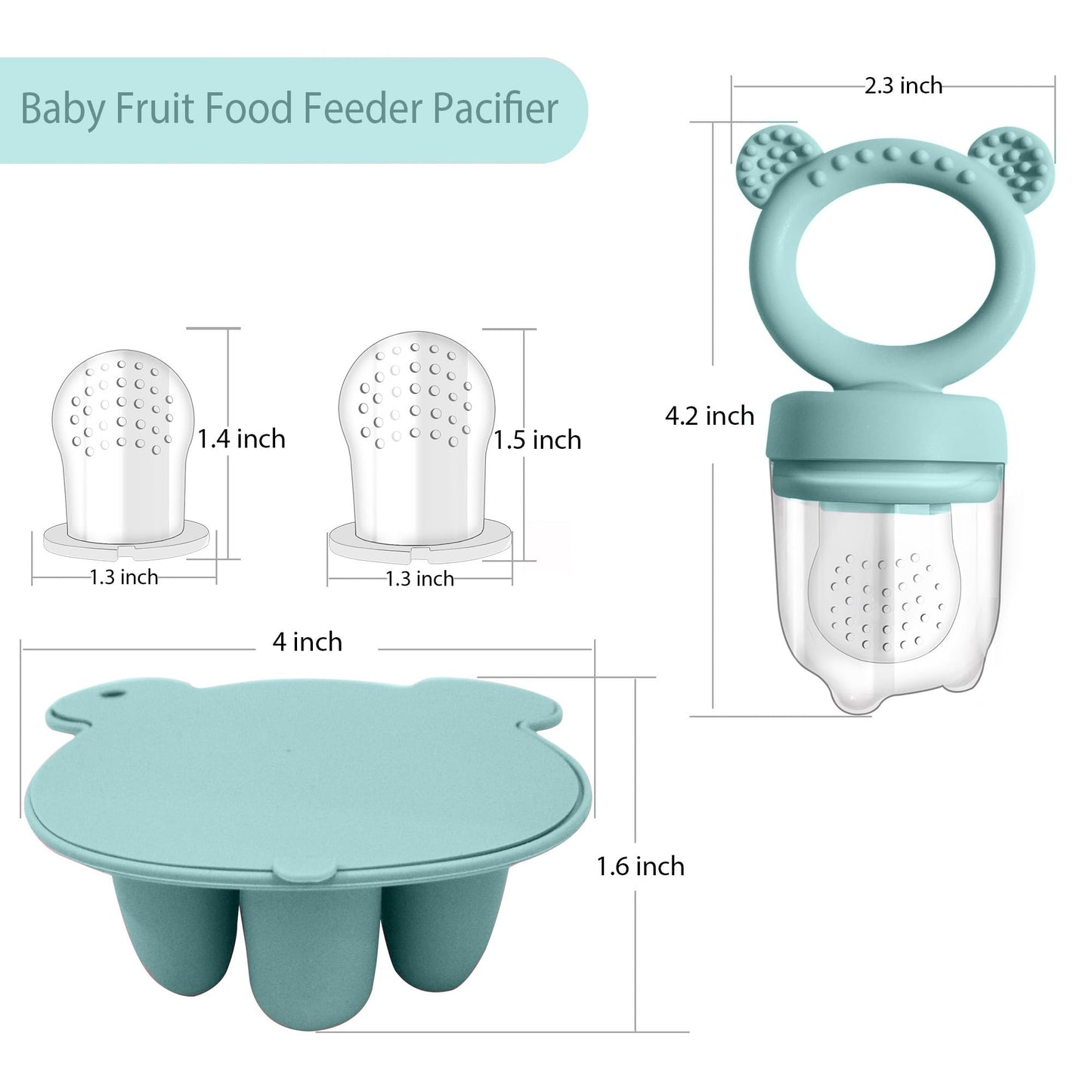 BigSpinach Silicone Baby Food Freezer Tray with Teething Popsicle Molds - Baby Fruit Feeder and Breastmilk Teether Combo