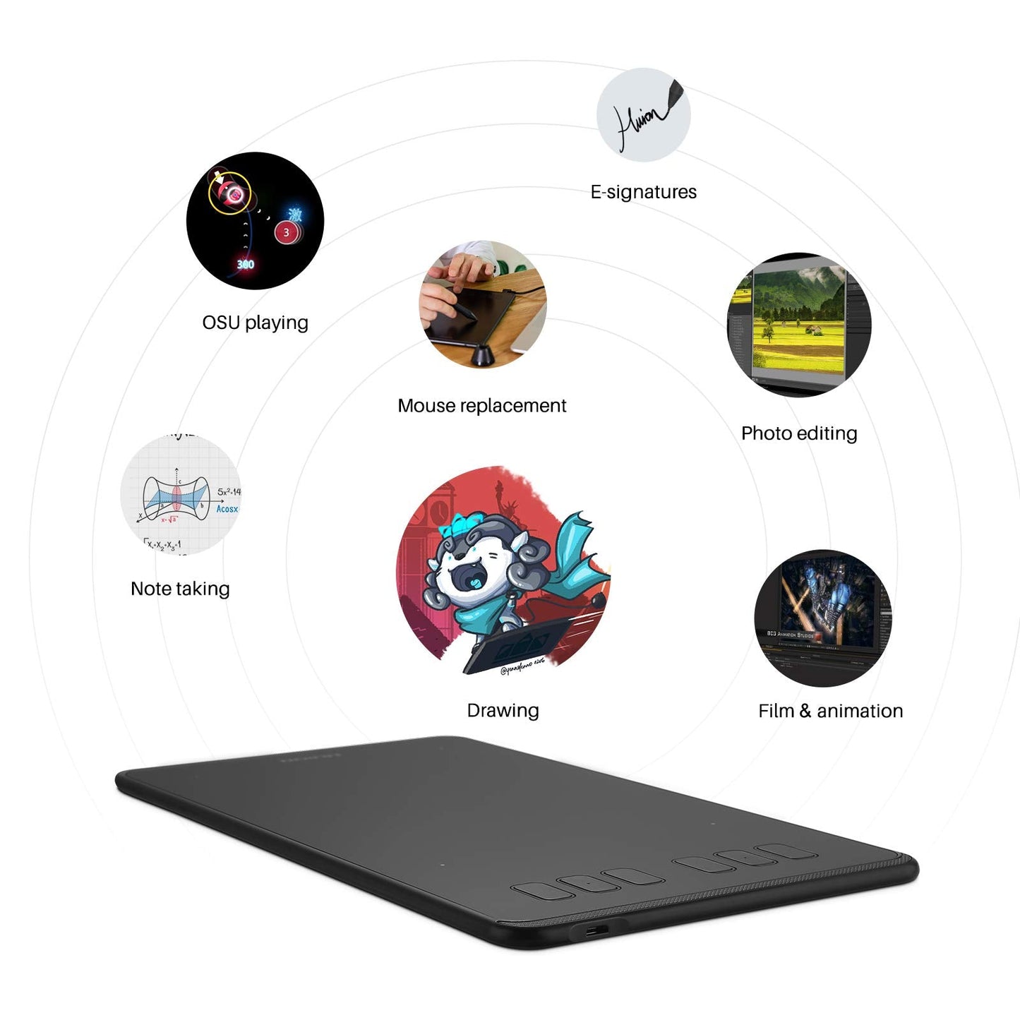 HUION Inspiroy H640P Drawing Tablet, 6x4 inch Digital Art with Battery-Free Stylus, 8192 Pen Pressure, 6 Hot Keys, Graphics Tablet for Drawing, Writing, Design, Teaching, Work with Mac, PC & Mobile