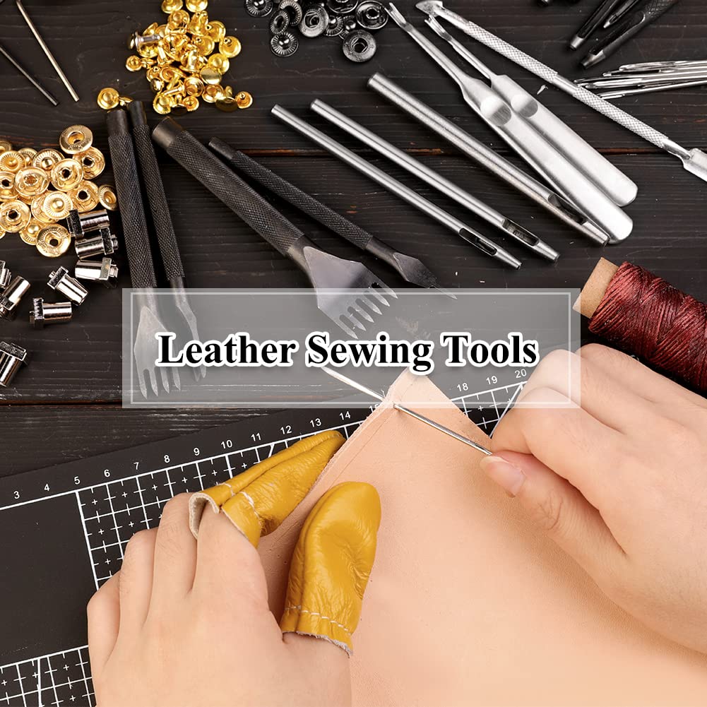 IMZAY 415 PCS Leather Working Kit, Leather Tool Kit, Leather Crafting Kit with Leather Working Tools Punching Sewing Stamping Sanding Tools for Leather Working Professional