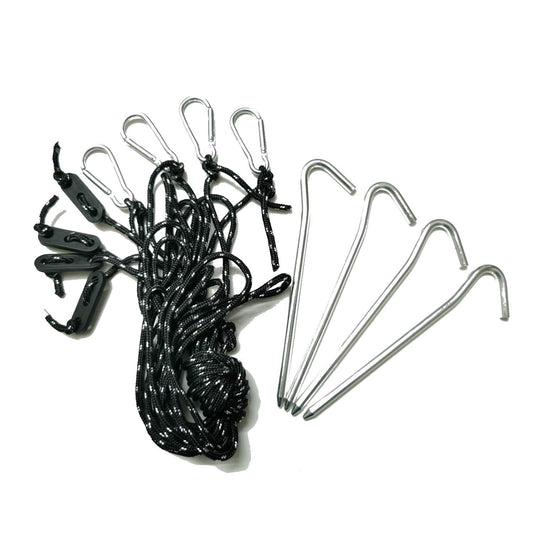 8 Pack Replacement 6.5ft Tethers and Aluminum Metal Stakes Tie Down Rope Strings for Halloween Christmas Xmas Camping Tent Blow Up Inflatable Spikes Outdoor Holiday Lawn Yard Garden Decoration