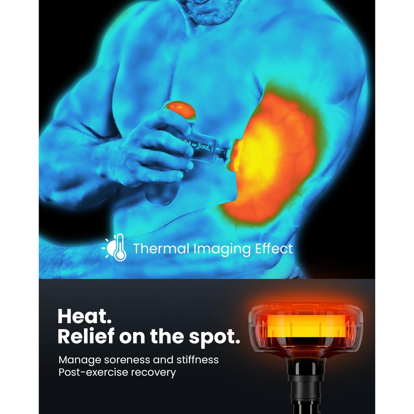 BOB AND BRAD Q2 Plus Mini Massage Gun with Heat, Pocket-Sized Heated Deep Tissue Massager Gun, Portable Percussion Muscle Massager Gun, Ultra Small & Quiet Muscle Massage Gun, FSA and HSA Eligible