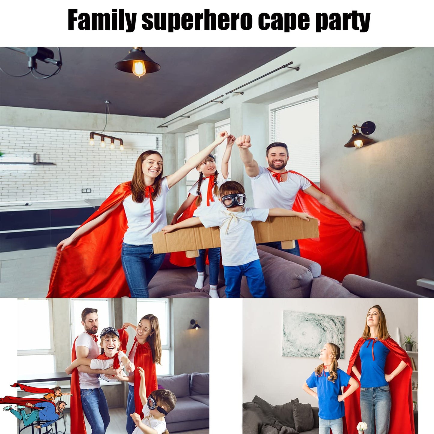 Adult Superhero Capes and Masks - Halloween Vampire Cape Superhero Party Capes Superhero Costume(Black)