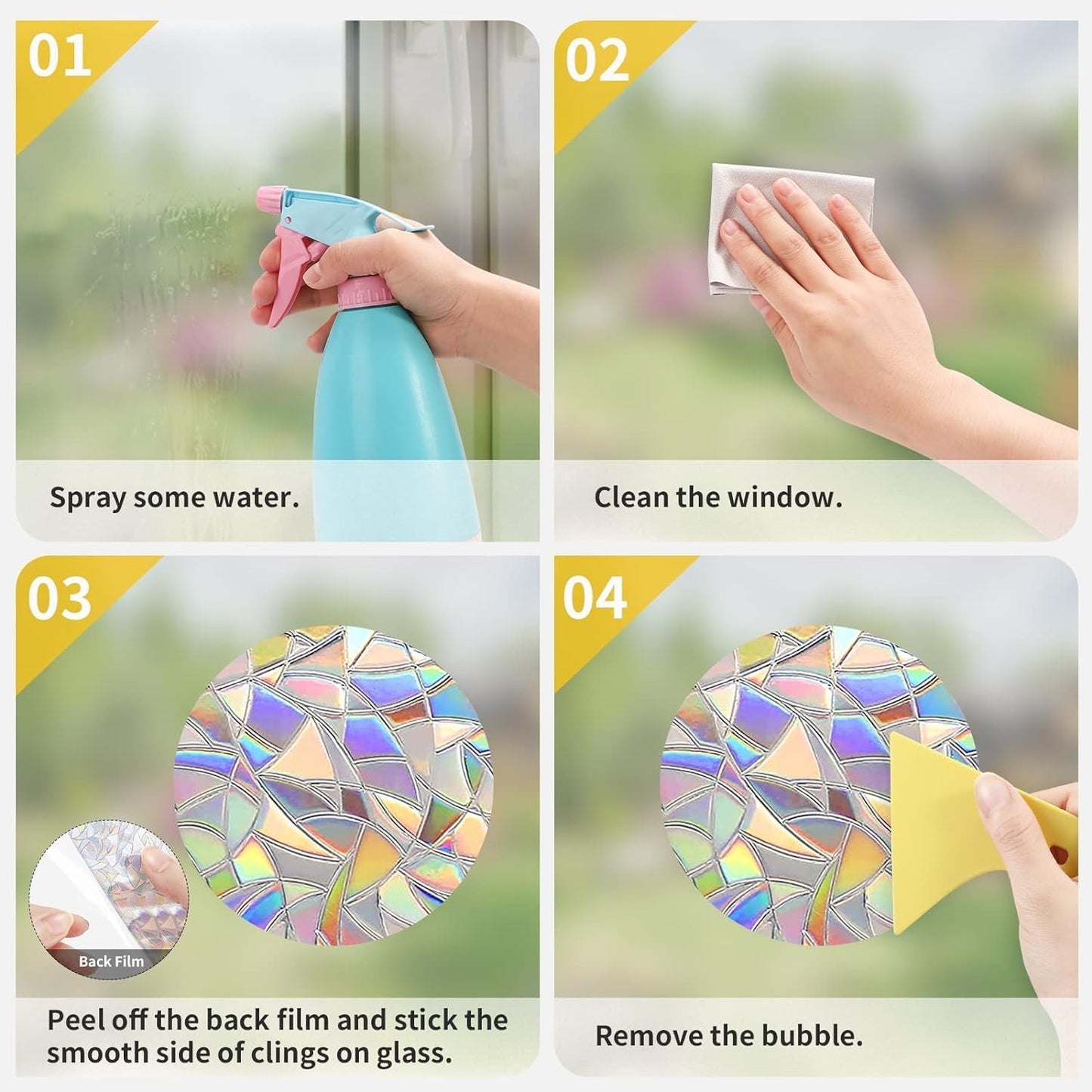 45PCS Halloween Bat Decoration Stickers for Bird Strikes - Anti-Collision Window Decals to Save Birds From Collisions, Non-Adhesive Reusable Vinyl Rainbow Stickers