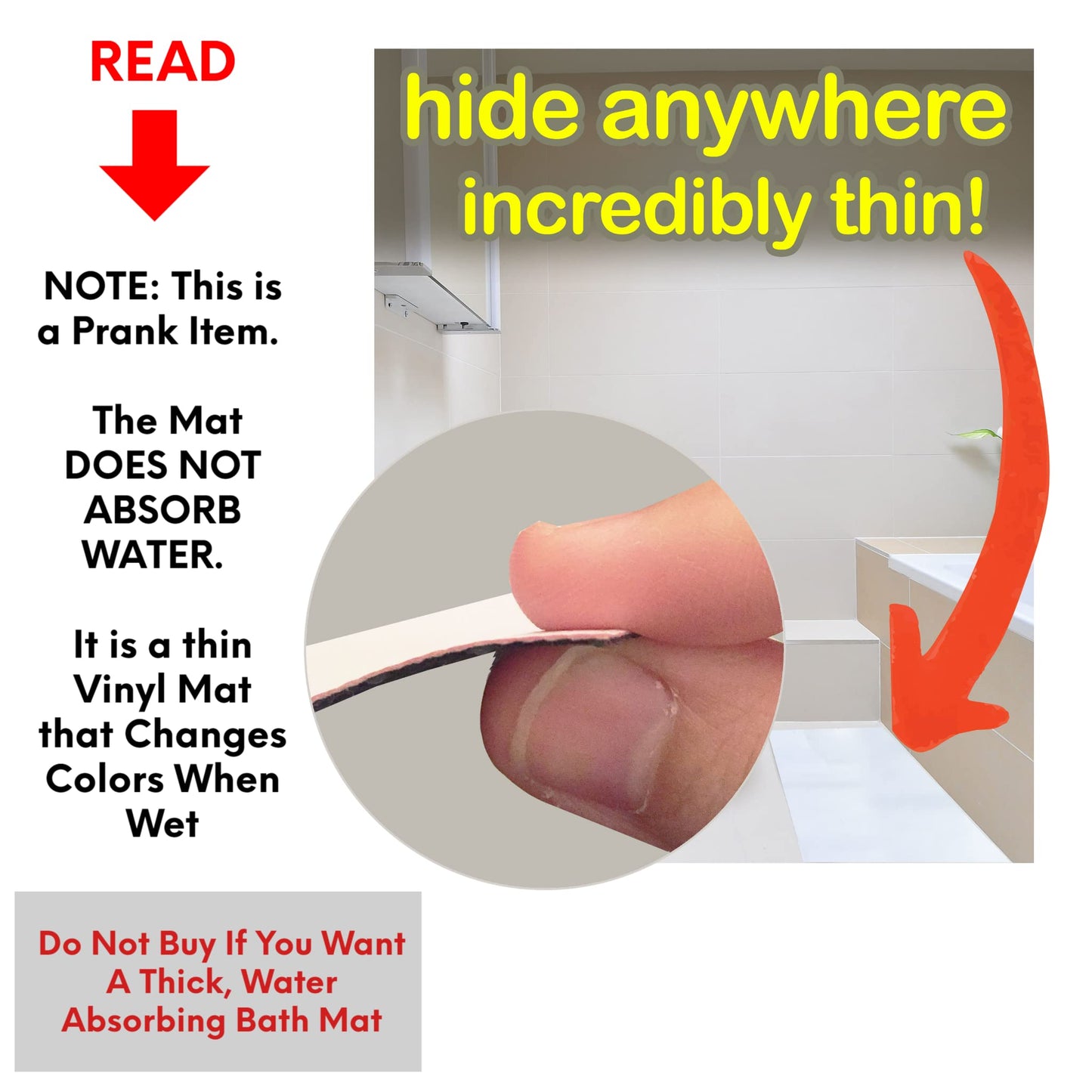 Bloody Bath Mat, The Official and Authentic Mat That Turns Red When Wet, Footprints Disappear Like Magic, Great Novelty Prank Gift