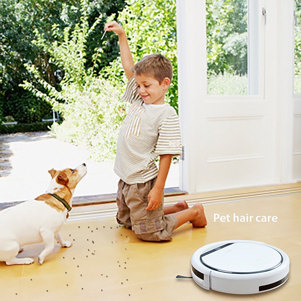 ILIFE V3s Pro Robot Vacuum Cleaner, Tangle-free Suction , Slim, Automatic Self-Charging Robotic Vacuum Cleaner, Daily Schedule Cleaning, Ideal For Pet Hair,Hard Floor and Low Pile Carpet,Pearl White