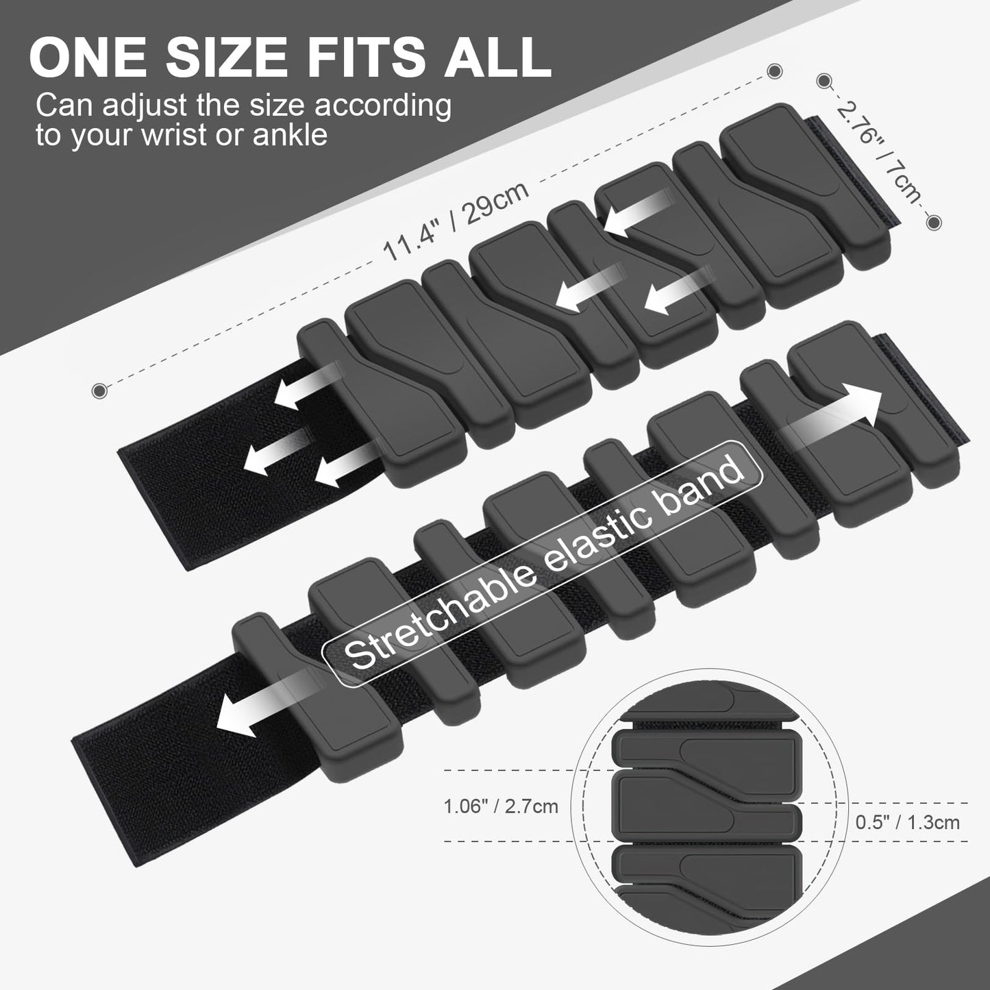 ADLIFE Adjustable Wrist Ankle Weights for Women Men Kids, 2 Lbs Wearable Arm Leg Weights Set of 2(1 Lb Each), Weighted Wristbands Exercise Weights for Walking Running Pilates Yoga Travel Pool Exercise Home Gym Workout