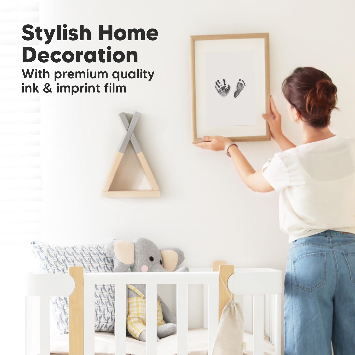 4-Pack Inkless Baby Hand and Footprint Kit - Mess Free Ink Pad for Newborn Keepsake, Dog Nose & Paw Print Kit, Clean Touch Ink Pad for Baby Hand & Footprints, Ideal New Mom Gifts (Jet Black)