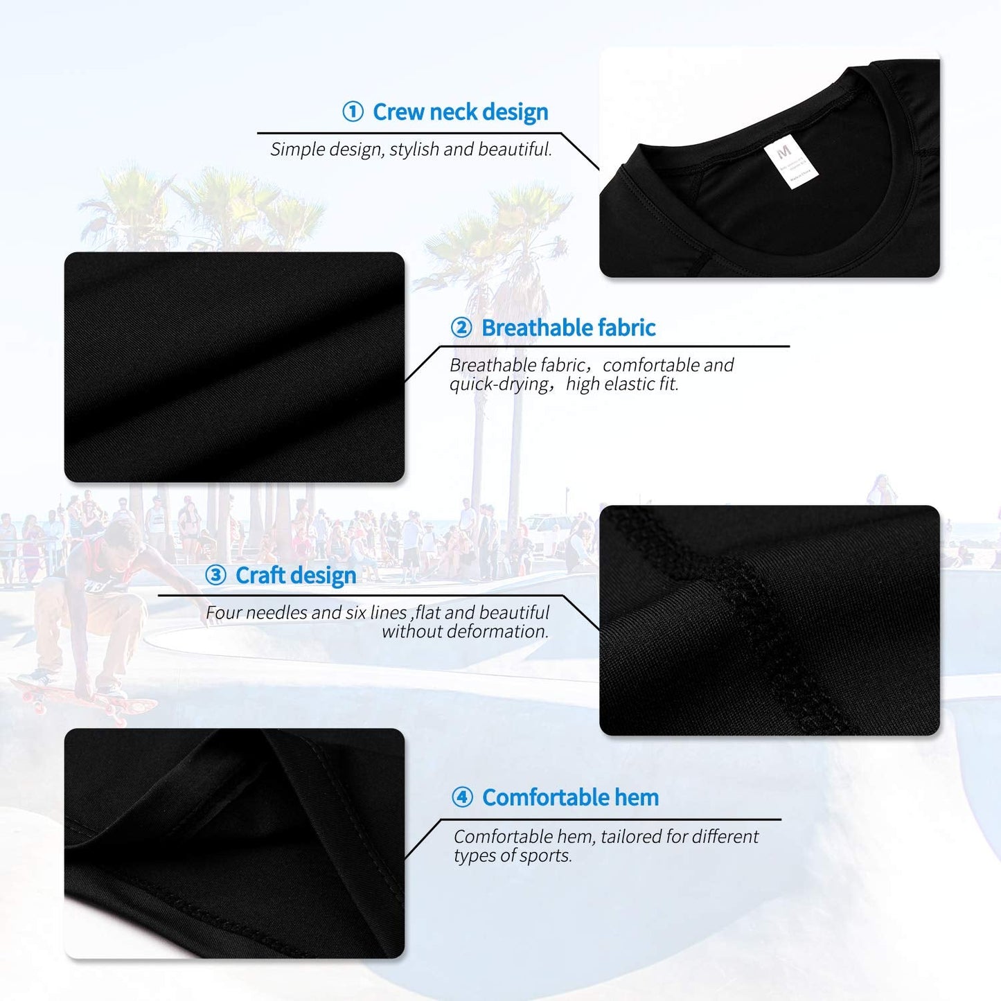 2/3 Pack Men's Compression Shirts Short Sleeve Workout T-Shirt Cool Dry Undershirts Baselayer Sports Shirt Running Tops