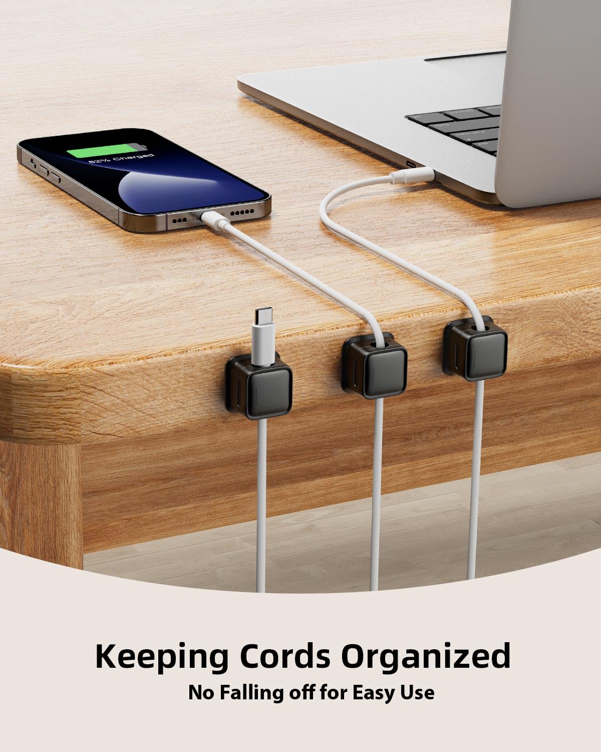8 Pack Cord Organizer Holder,Costop Strong Adhesive Desk Cable Management Magnetic Easy Open,Organize Phone Charging Cords Wire Holder Organizer Neatly for Home,Office,Car,Desk,Nightstand