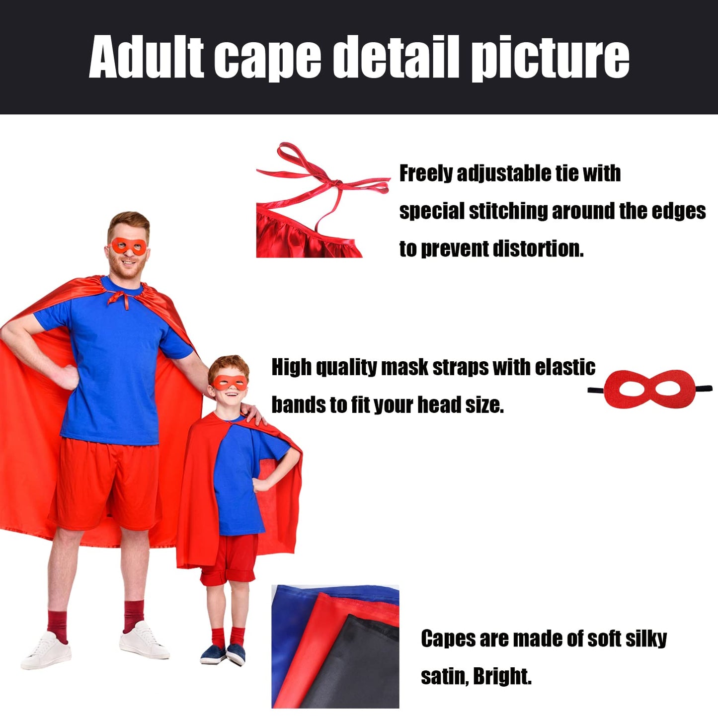 Adult Superhero Capes and Masks - Halloween Vampire Cape Superhero Party Capes Superhero Costume(Black)