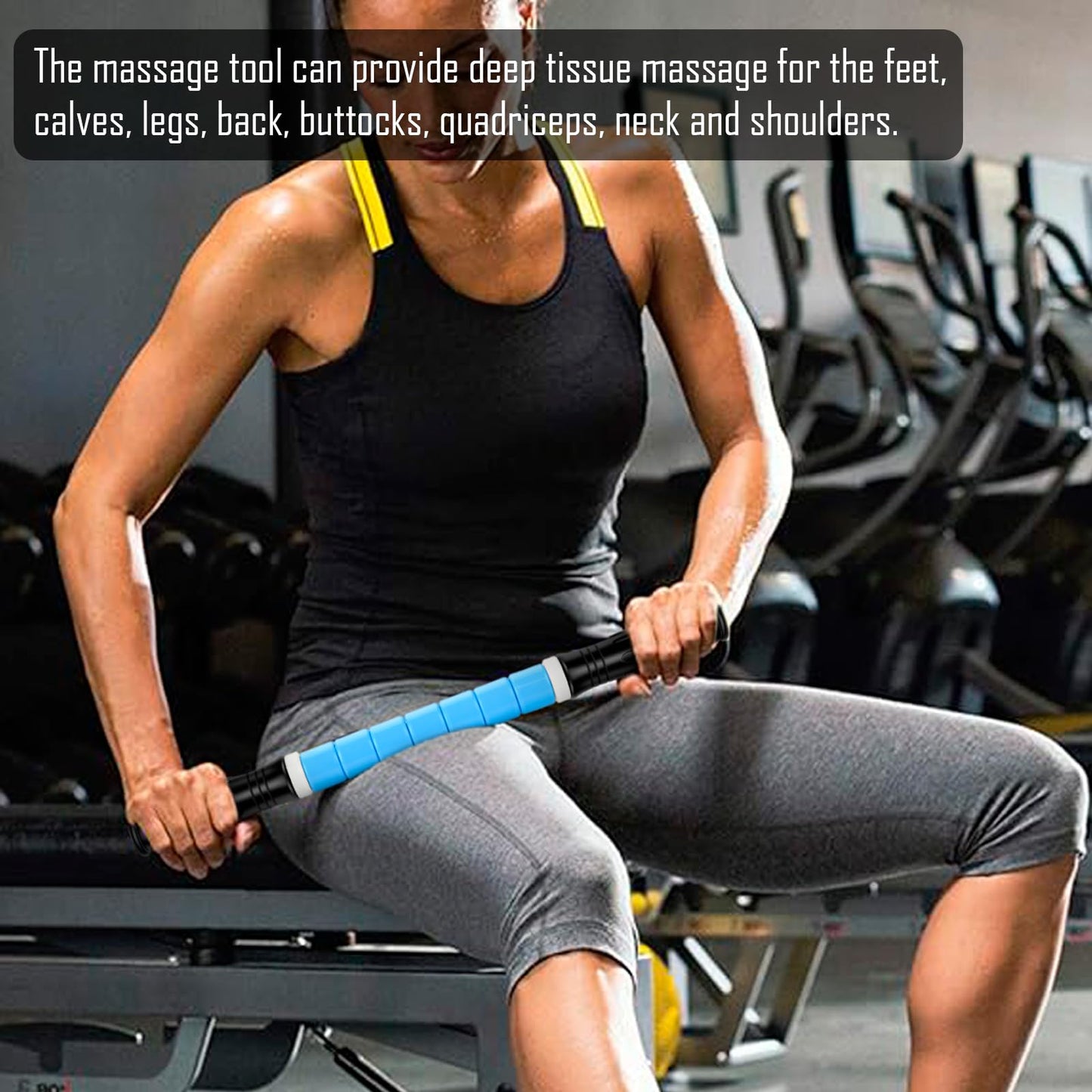 iGreely Premium Muscle Roller The Ultimate Massage Roller Stick 17 Inches Recommended by Physical Therapists Promotes Recovery Fast Relief for Cramps Soreness Tight Muscles Blue