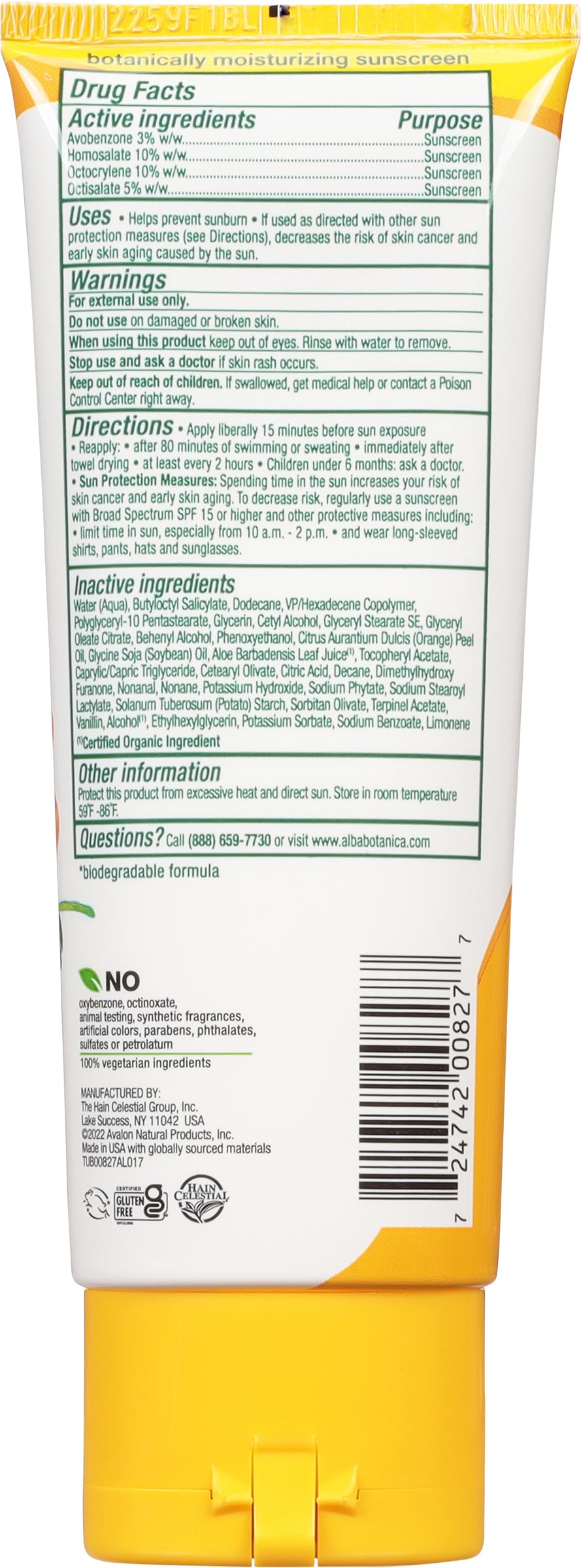 Alba Botanica Sunscreen Lotion, SPF 50, Island Vibe, 3 Oz