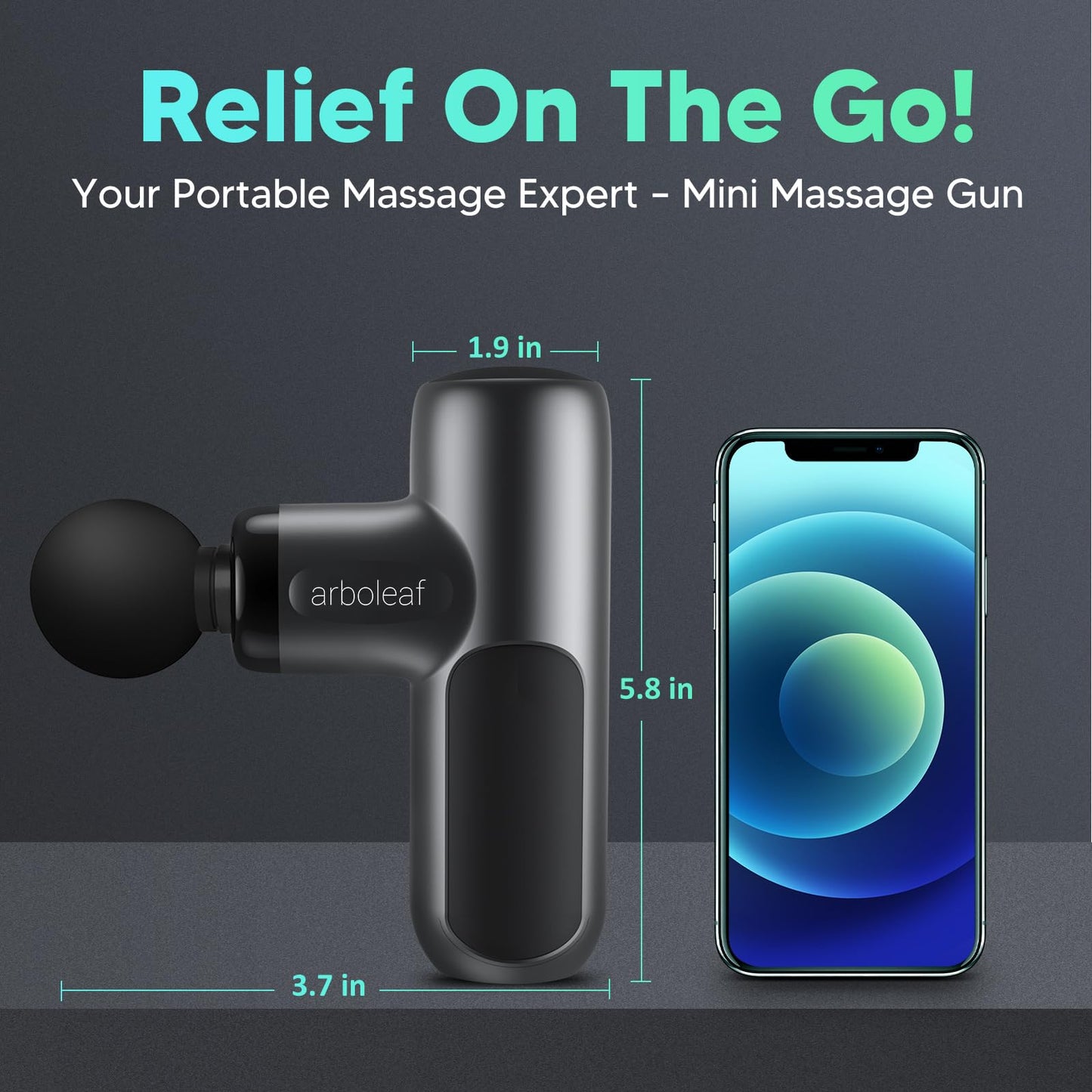 arboleaf Mini Massage Gun Deep Tissue, Percussion Muscle Massager for Back Pain Relief, FSA and HSA Eligible, Small Massage Gun Travel, Quiet Massager, Gift for Dad
