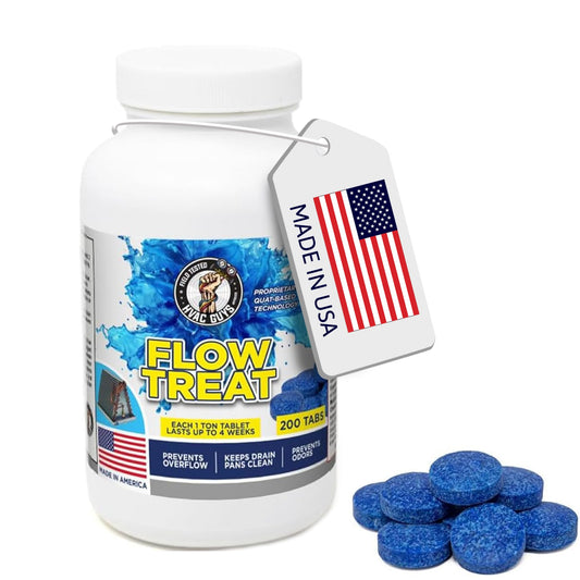 HVAC GUYS – Flow Treat Tabs - 2400 Tablets | AC Drain Line Cleaner | Prevents Odors, Keeps HVAC Drain Pan Clean, Prevents Overflow | One Tablet Lasts up to 4 Weeks
