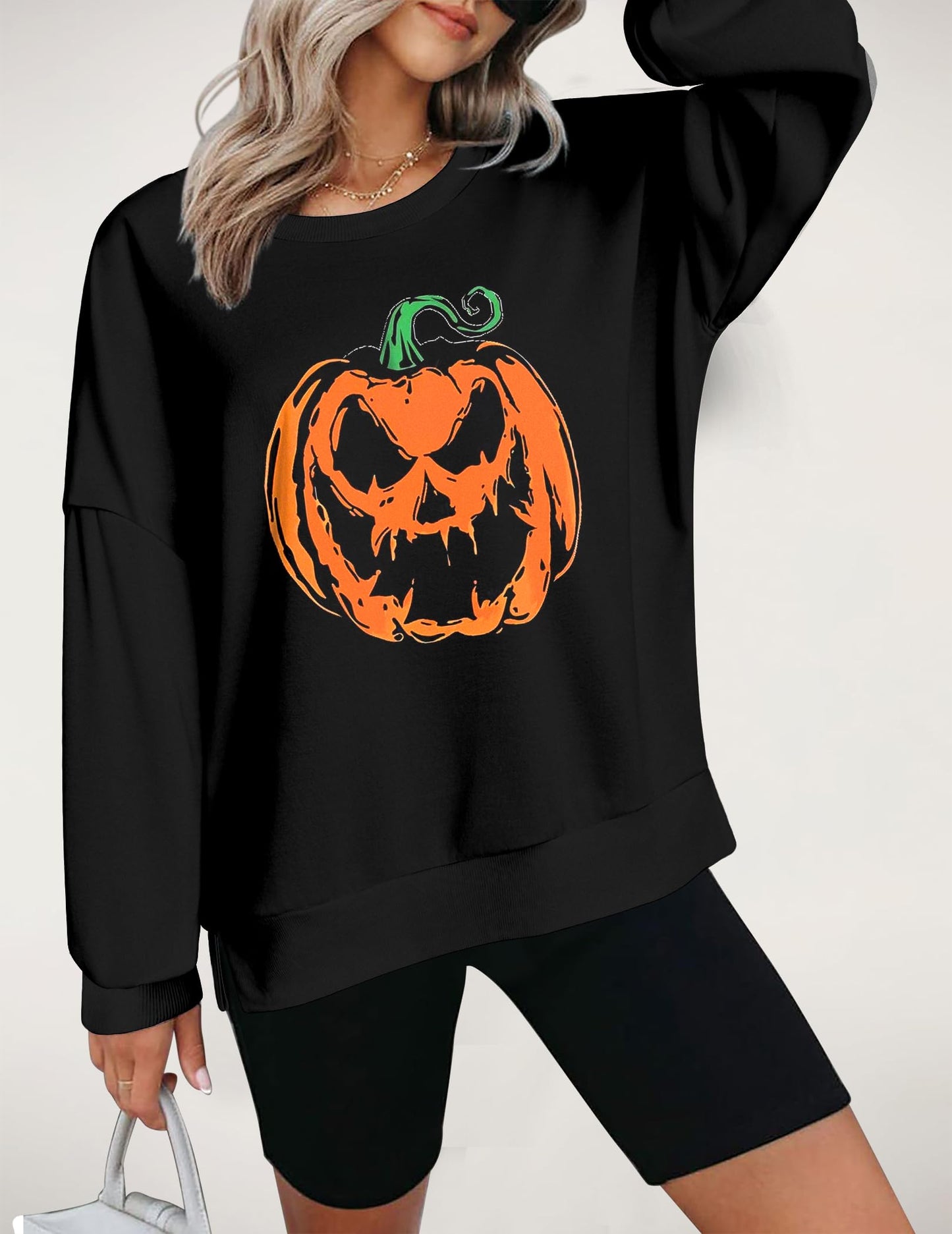 Zeagoo Women's Halloween Pumpkin Graphic Sweatshirts Long Sleeve Pullover Tops Gothic Fall Y2K Clothes 2024
