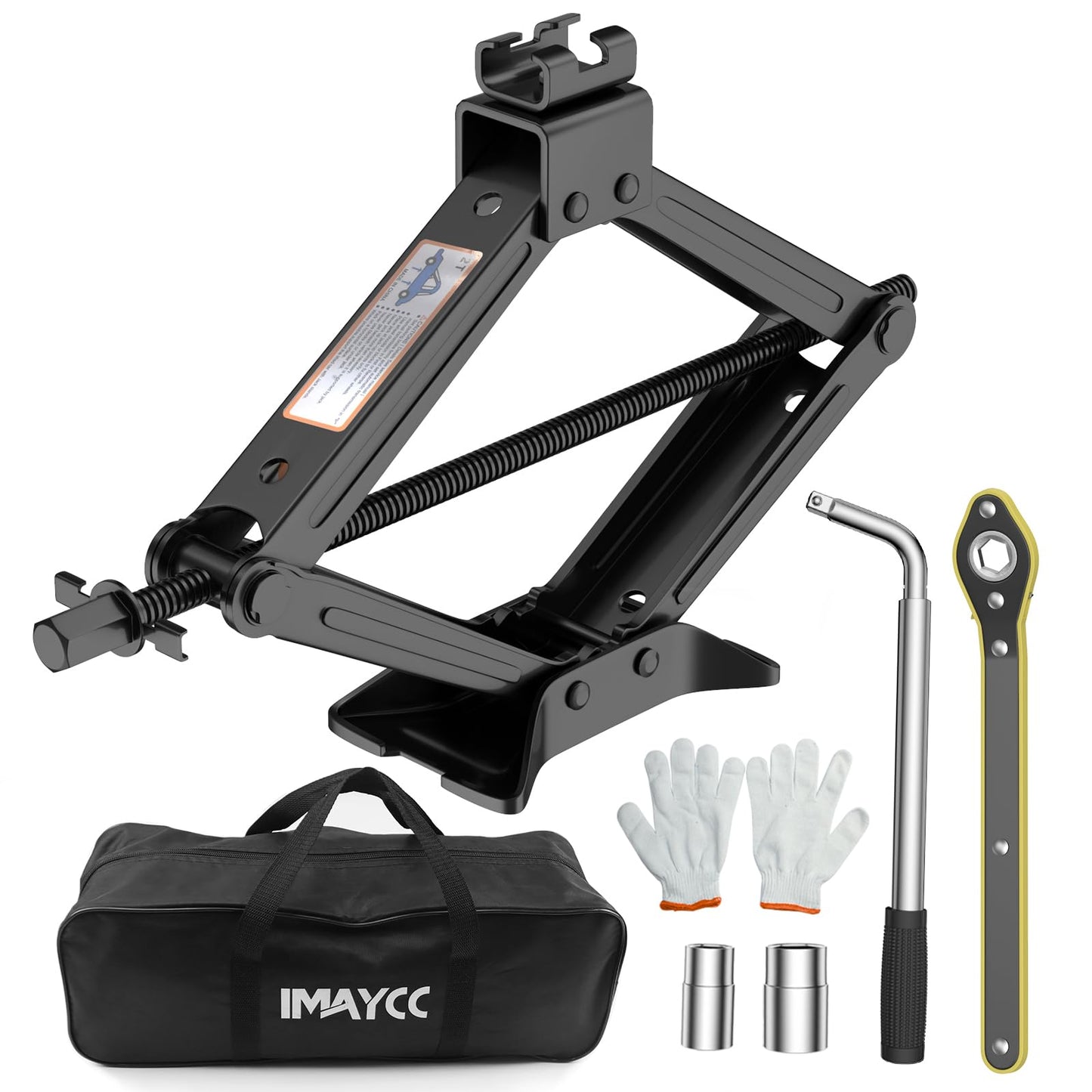 IMAYCC Car Jack Kit, Scissor Jack for Car 2 Ton (4409 lbs) Tire Jack Repair Kit,Spare Tire Changing Kit with Lug Wrench,Emergency Kit for Vehicle/Auto/SUV/MPV