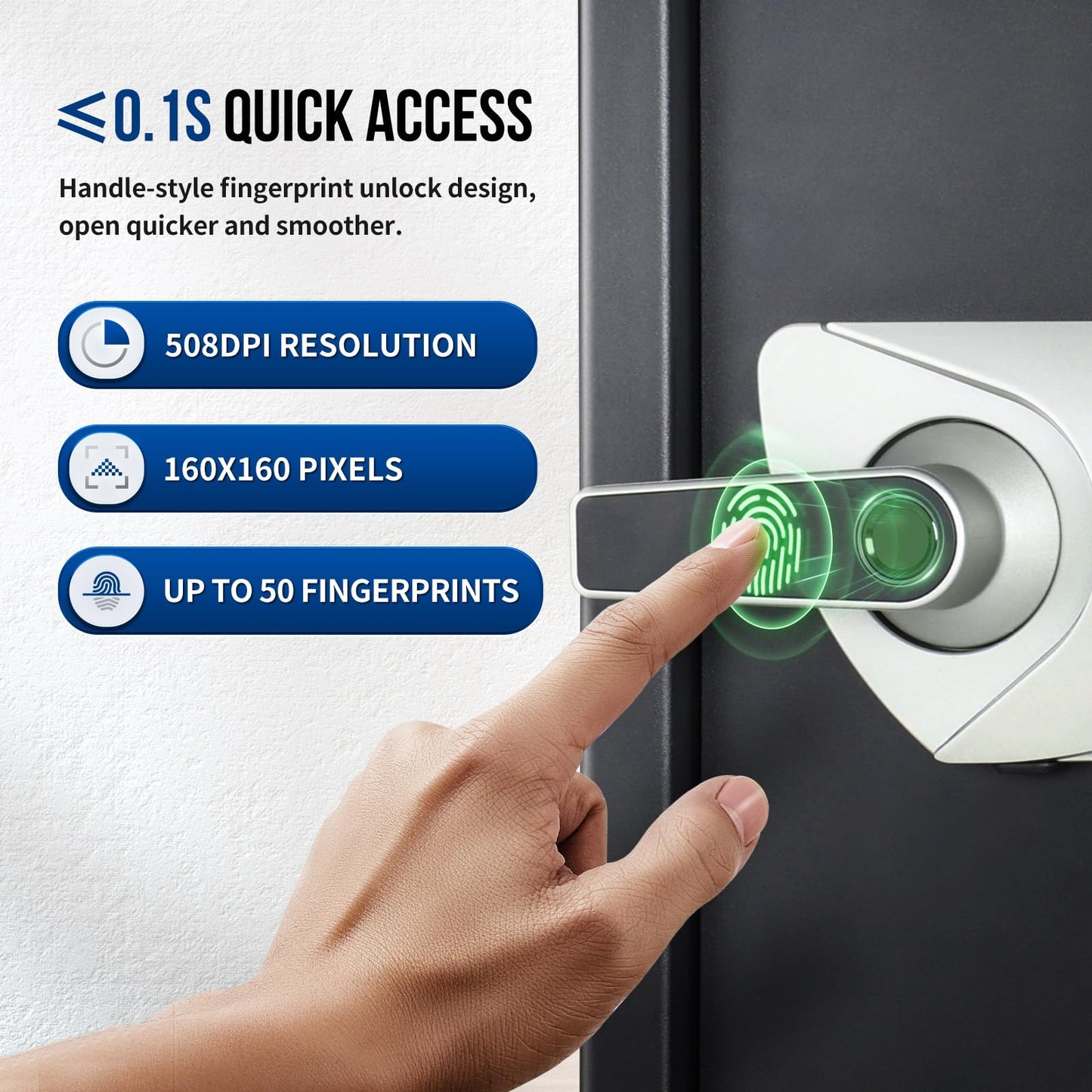 BlackSmith Biometric Safe Box 1.5 Cub Home Security Safe Fingerprint Recognition Money Safe with Keys Keypad Lock Box Secure Jewelry Valuables with Dual Alarm System Fireproof Bag, Black