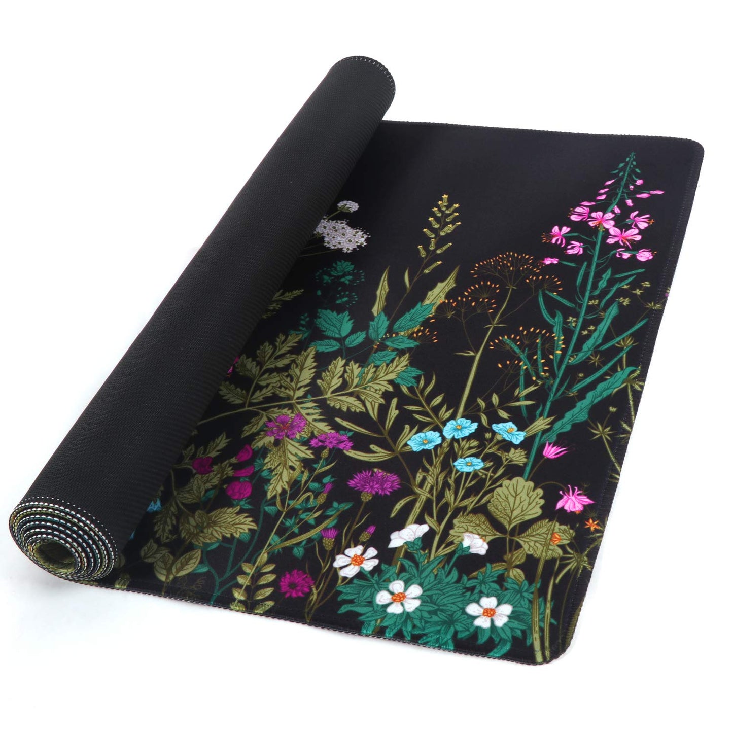 iCasso Desk Mat, Big Desk Pad, XXL Extended Gaming Mouse Pad, Large Mouse Pad for Desk Rubber Base Mousepad with Stitched Edges, Keyboard Mouse Mat for Work, Game, Office, Home - Weeds