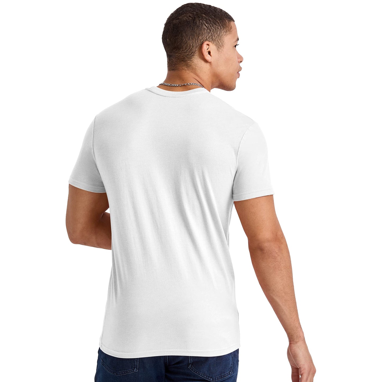 Hanes Originals Crewneck T-Shirt, 100% Cotton Pocket Tees for Men, White