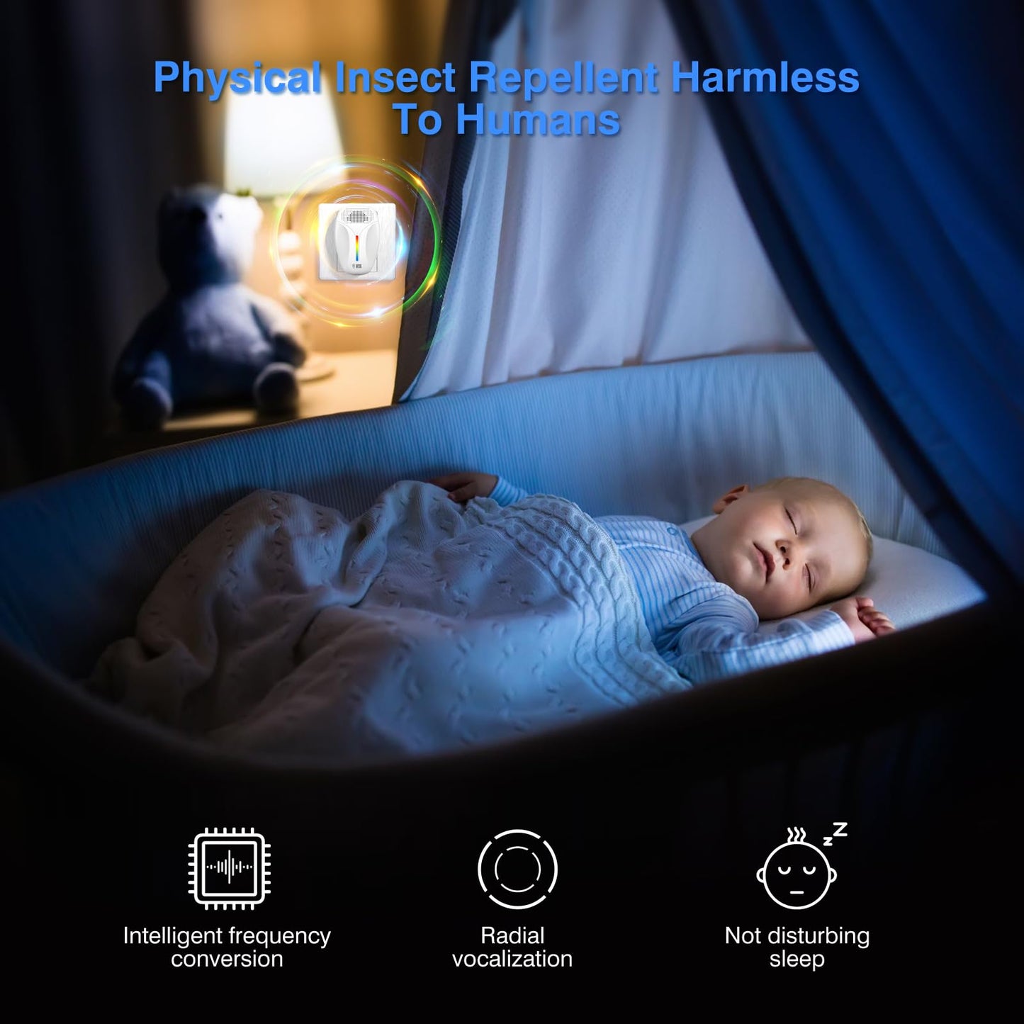 2024 Upgraded Ultrasonic Repeller & Insect Indoor Repeller,Ultrasonic and Repellent for Roach,Rodent,Mouse,Bugs,Mosquito,Mice,Spider,Ant,3 Mode Switching,6 Packs