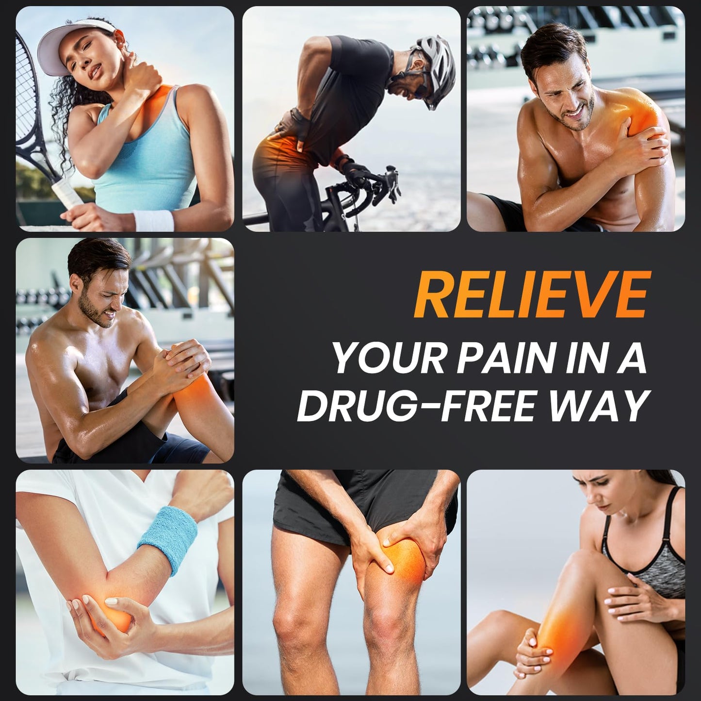 AVCOO 3-in-1 TENS Unit with 32 Modes, Dual Channel EMS Muscle Stimulator with 40 Intensities for Gradual Pain Relief Therapy, Rechargeable Electronic Pulse Massager with 12 Electrode Pads, EVA Case