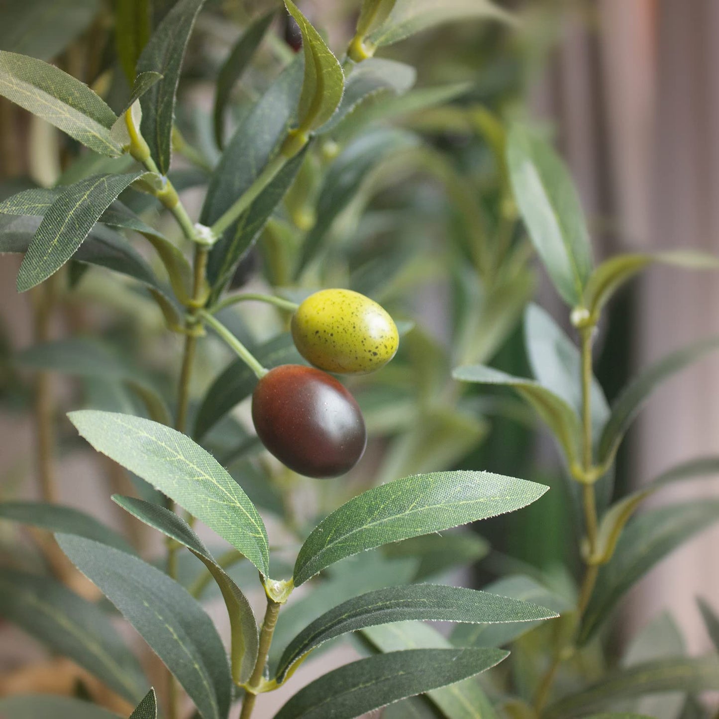 Bellacat Faux Olive Tree 7ft,Olive Trees Artificial Indoor with Natural Wood Trunk and Realistic Leaves and Fruits. 7 Feet(84in) Fake Olive Tree for Home House Office Décor.