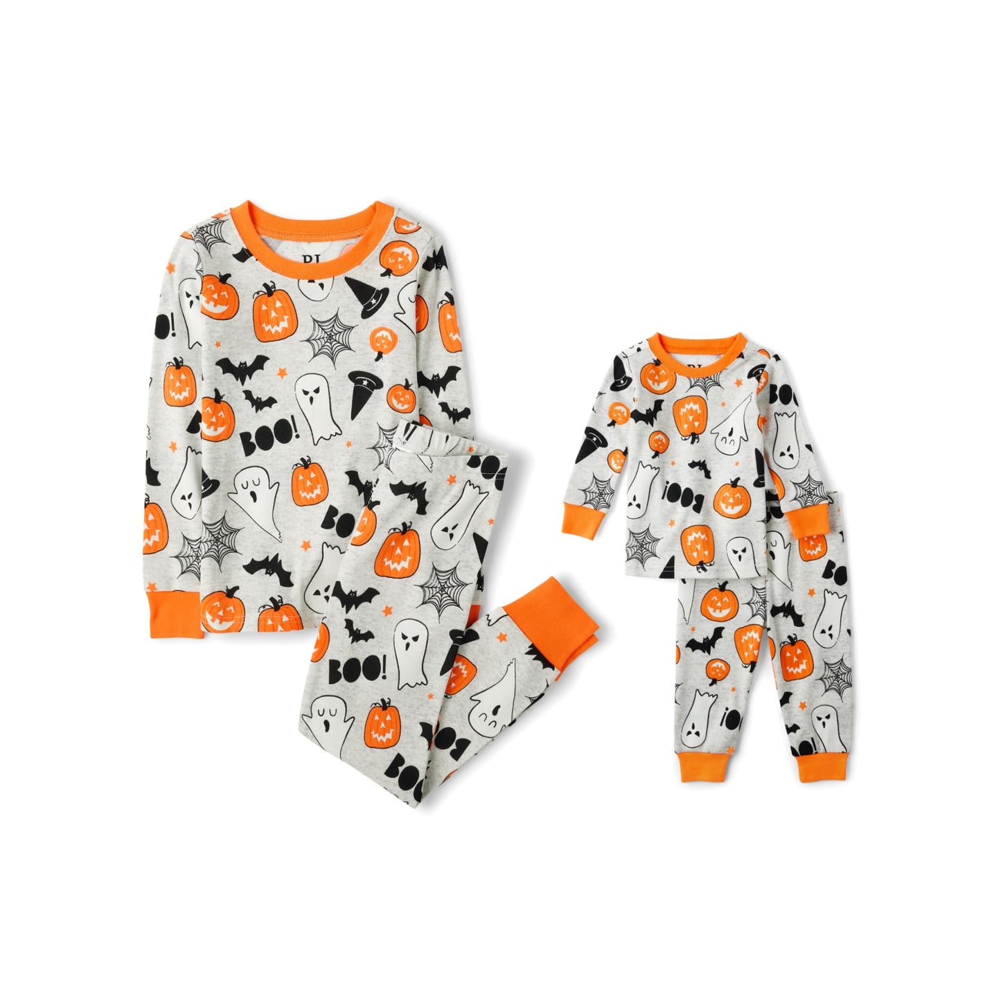 The Children's Place,Unisex Baby,and Kids, Sibling Matching, Holiday Pajama Sets, Cotton,Ghosts/Pumpkins Halloween,4 Years