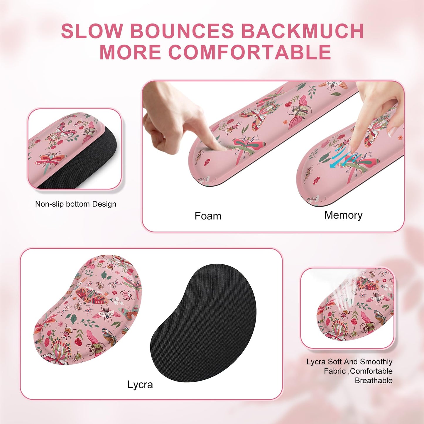 iCasso Large Mouse pad for Desk, Computer Desk Mat, 3Pcs XXL Keyboard and Mouse Pad + Keyboard Wrist Rest, Desk Matt for Desktop, Easy Typing Pain Relief Ultra Thick Mousepad Keyboard Mat(Pink)