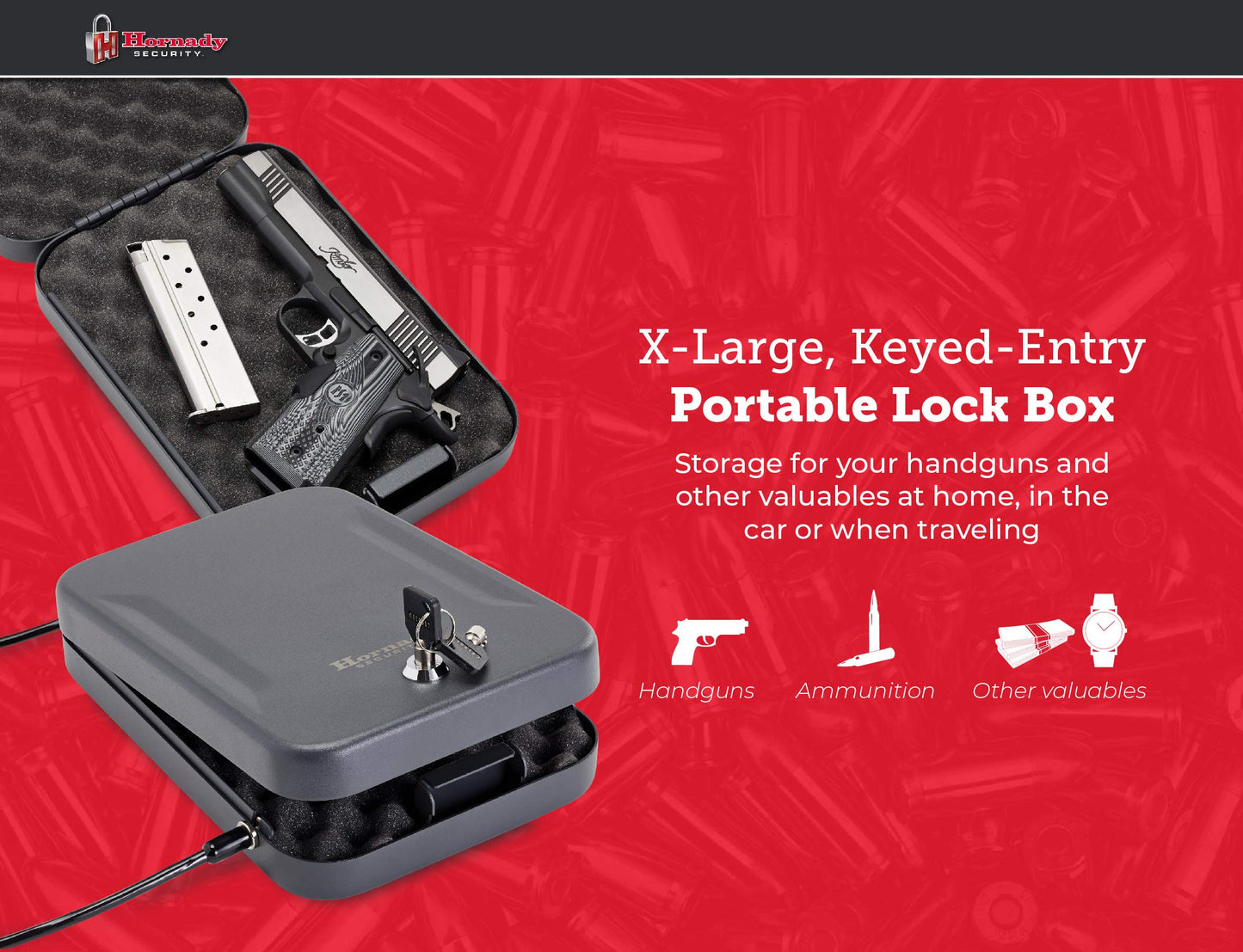 Hornady 95210 Lock Box X-Large,Black