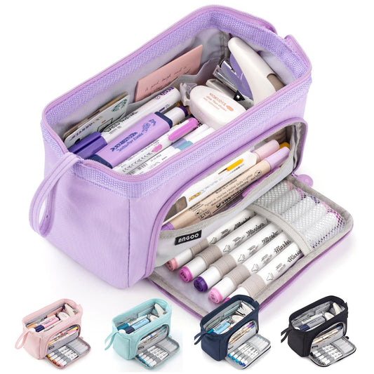HVOMO Pencil Case Large Capacity Pencil Pouch Handheld Pen Bag Cosmetic Gift for Office School Teen Girl Boy Men Women Adult (Purple)