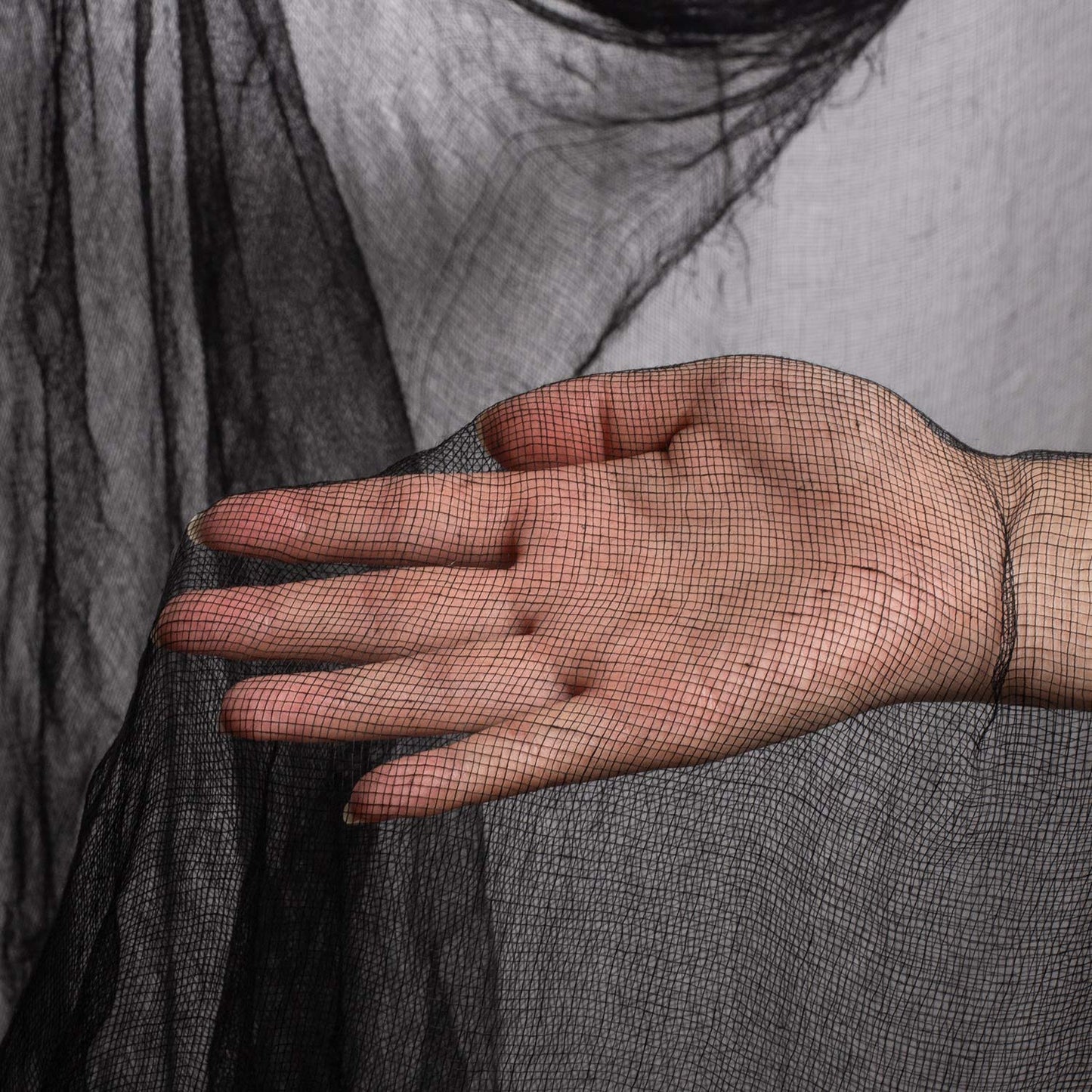 Whaline Halloween Black Creepy Cloth 276 x 87 inch Spooky Halloween Decoration Black Spooky Fabric Cloth Windows Doorways Scary Gauze for Haunted Houses Yard Wall Indoor Outdoor Party Decor Supplies