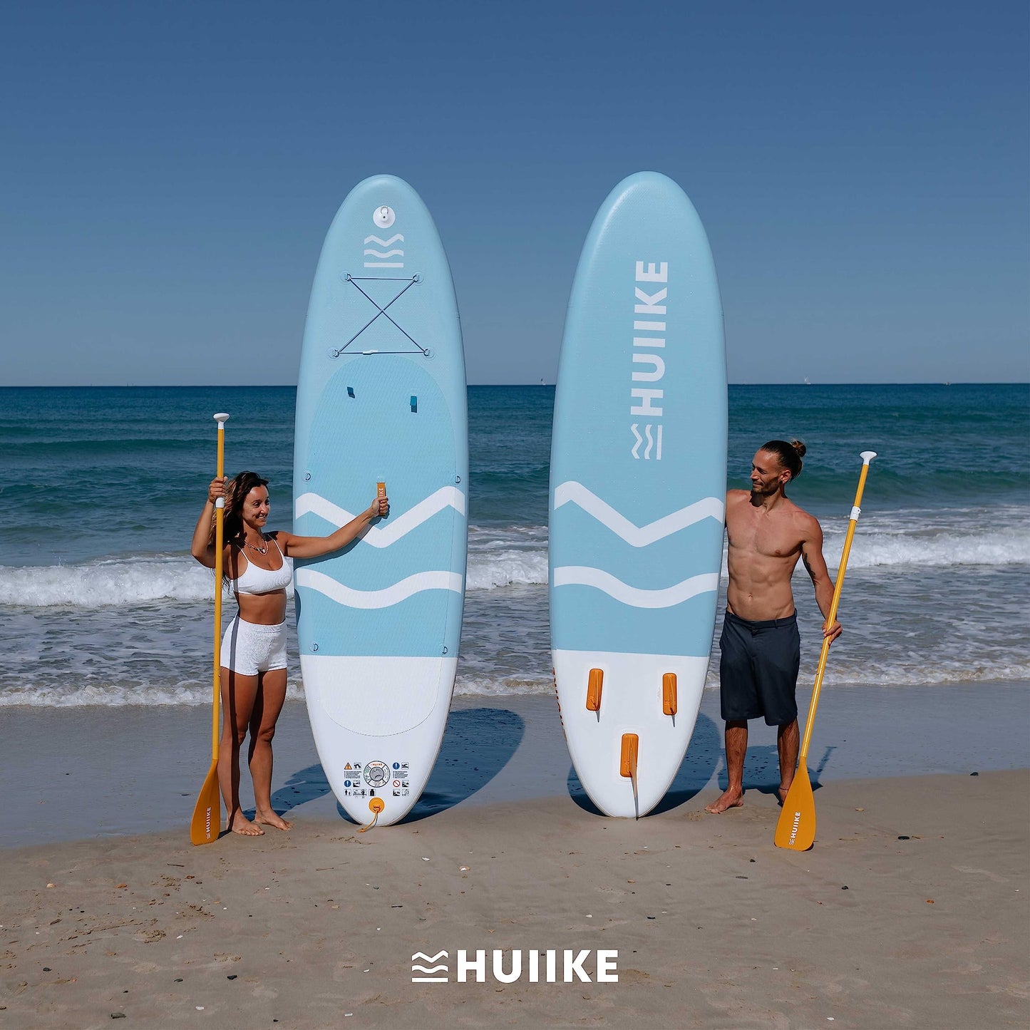 HUIIKE Inflatable Paddle Board for Adults with Accessories Included, Oar, Fins, Pump. Stand Up Paddleboard Great Stability and Resistance. 10’ x 33" x 5.9", Maximum Load 286 lb