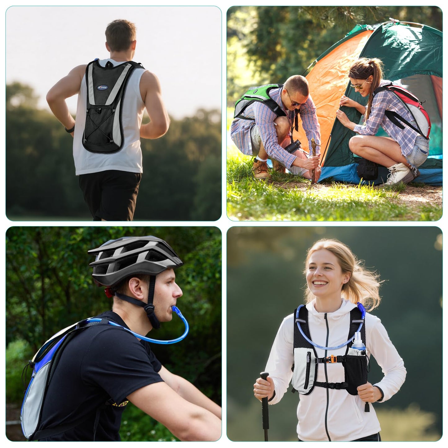Hydration Pack,Water Backpack with 2L Water Bladder Perfect for Running Cycling Hiking Climbing Pouch