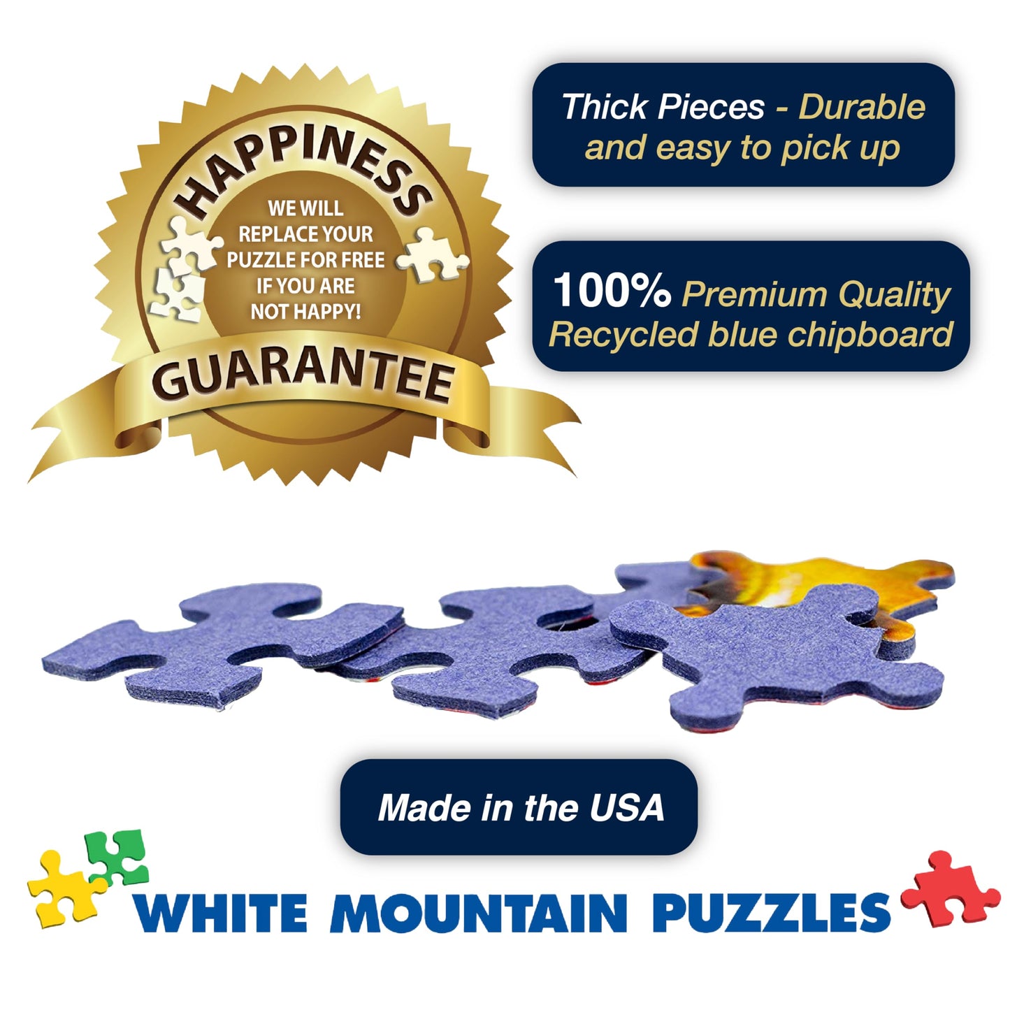 White Mountain Jack O Lanterns Halloween Puzzles 1000 Pieces Pumpkin Puzzle for Fall and Autumn