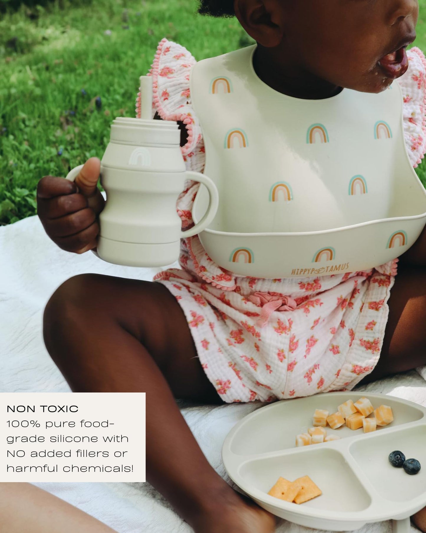 Hippypotamus Silicone Baby Bibs - Soft Waterproof Bibs for Babies & Toddlers (2, Llama)