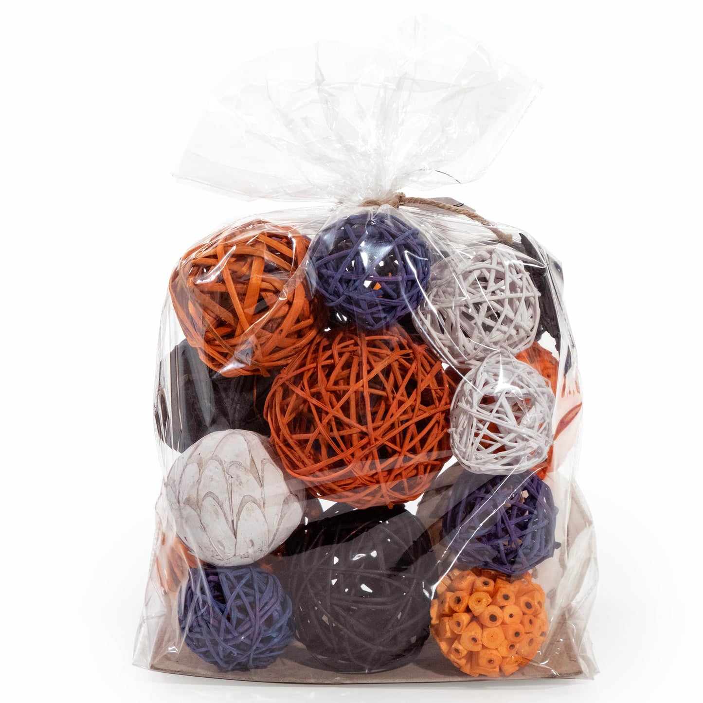 ANDALUCA Large Decorative Halloween Fall Vase Filler Bag with Orbs, Balls (Purple Orange)