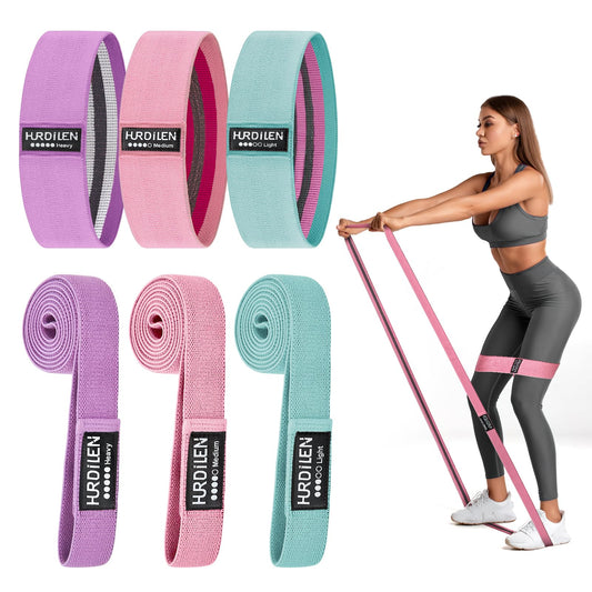 Hurdilen Resistance Bands for Working Out Set, 3 Pcs Pull Up Bands and 3 Pcs Assistance Bands with Door Anchor for Legs, Glutes, Hip, Fabric Loop Bands Workout Bands Resistance for Gym, Home, Office