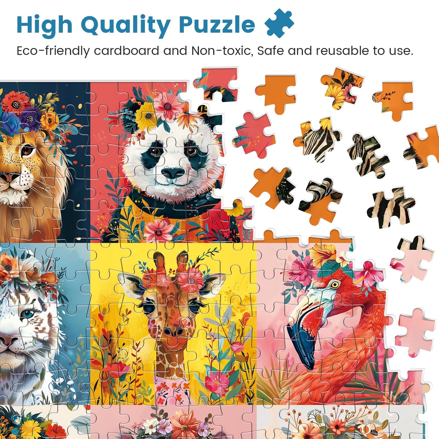 500 Piece Puzzles for Adults,Beautiful Wild Animals Jigsaw Puzzle for Adults Kids Seniors,Recycled Cardboard Dogs Puzzle 500 Piece,Family Activity Great Gift for Family Friends 20.5 * 15 inch