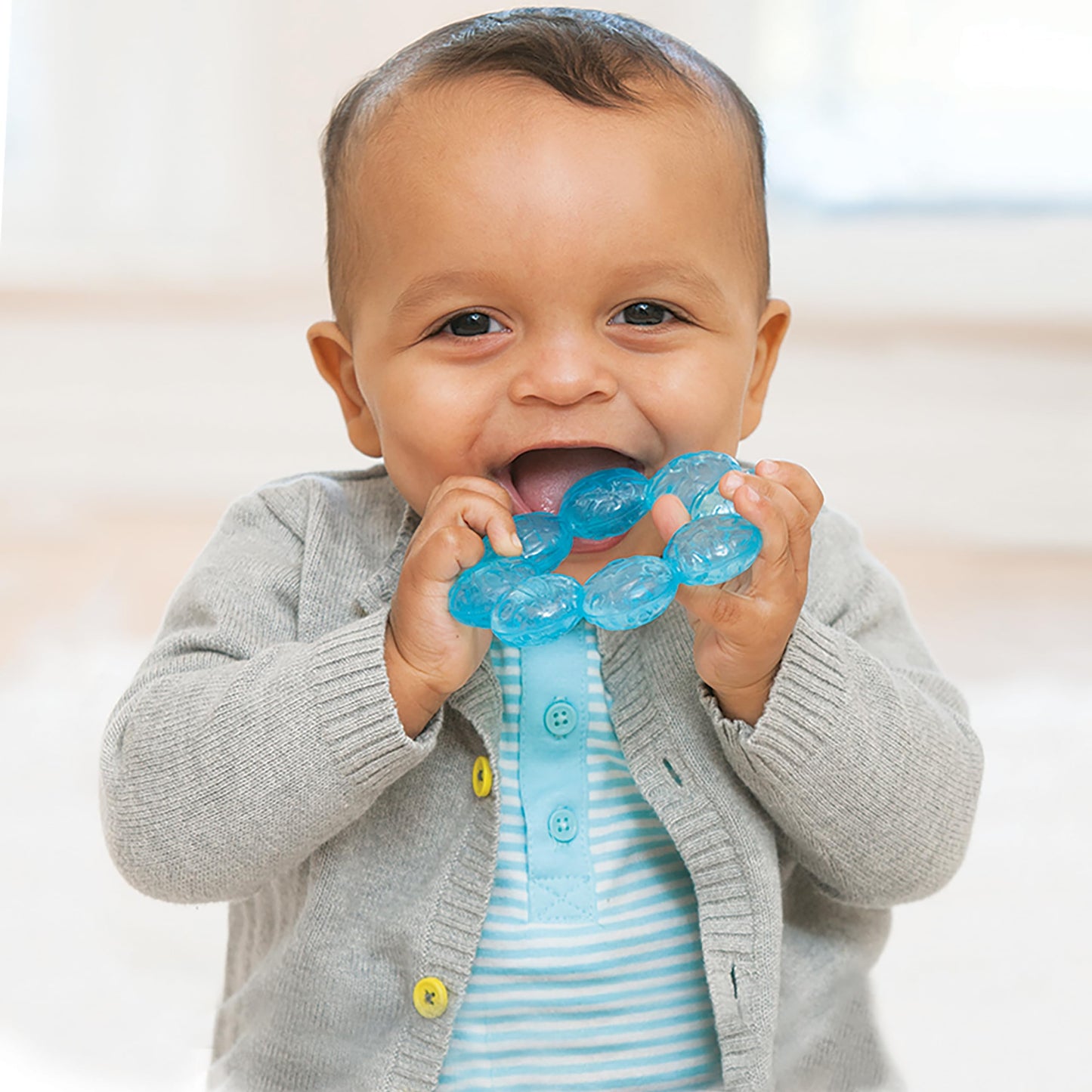 Infantino Water Teethers – Sensory Exploration and Teething Relief, Cooling Relief for Teething Babies, Lime & Blue, 3-Pack