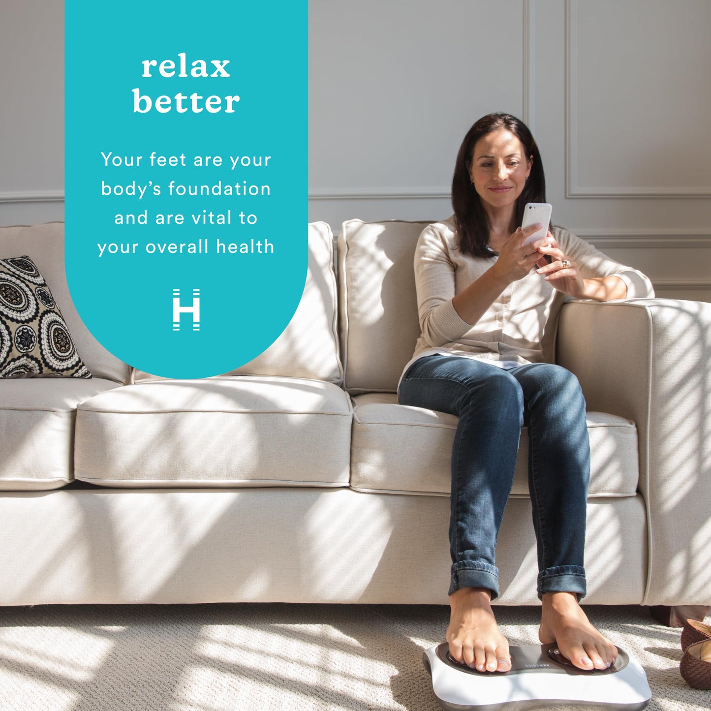 HoMedics Deluxe Shiatsu Foot Massager with Heat – Therapeutic Kneading & Rolling Foot Massager Machine, 4 Rotational Heads with 10 Massage Nodes, Toe-Touch Control