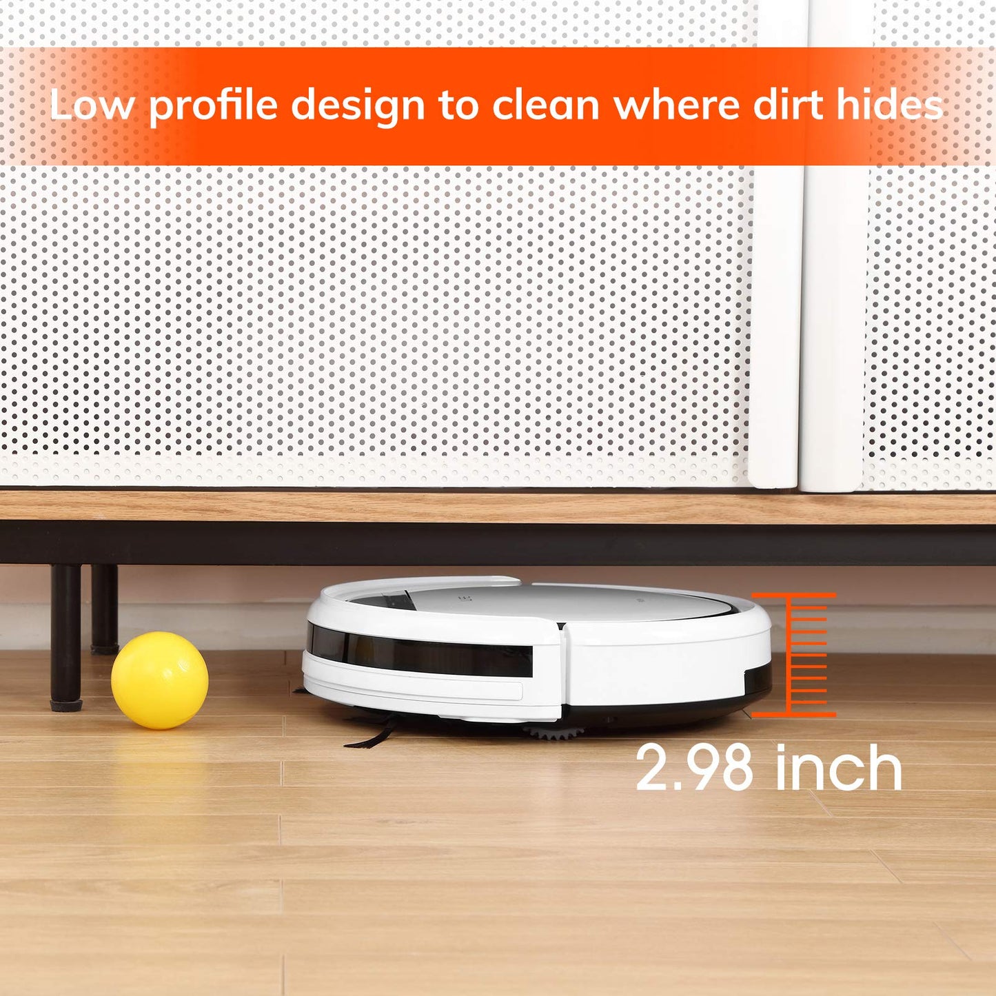 ILIFE V3s Pro Robot Vacuum Cleaner, Tangle-free Suction , Slim, Automatic Self-Charging Robotic Vacuum Cleaner, Daily Schedule Cleaning, Ideal For Pet Hair,Hard Floor and Low Pile Carpet,Pearl White